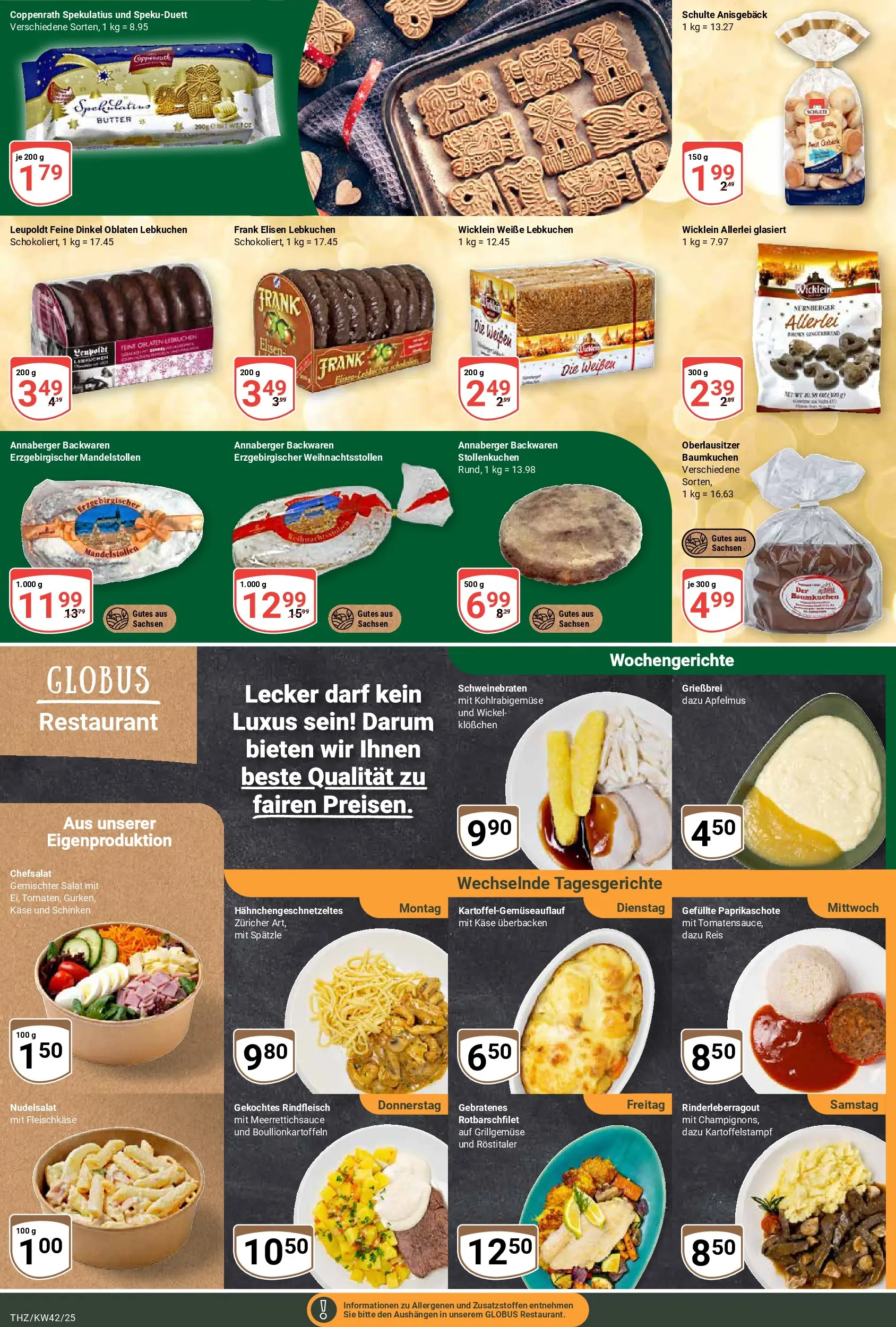 Globus prospekt Zeitz	 (ab 12.10.2025) » Angebote online | Seite: 7 | Produkte: Butter, Schinken, Reis, Salat