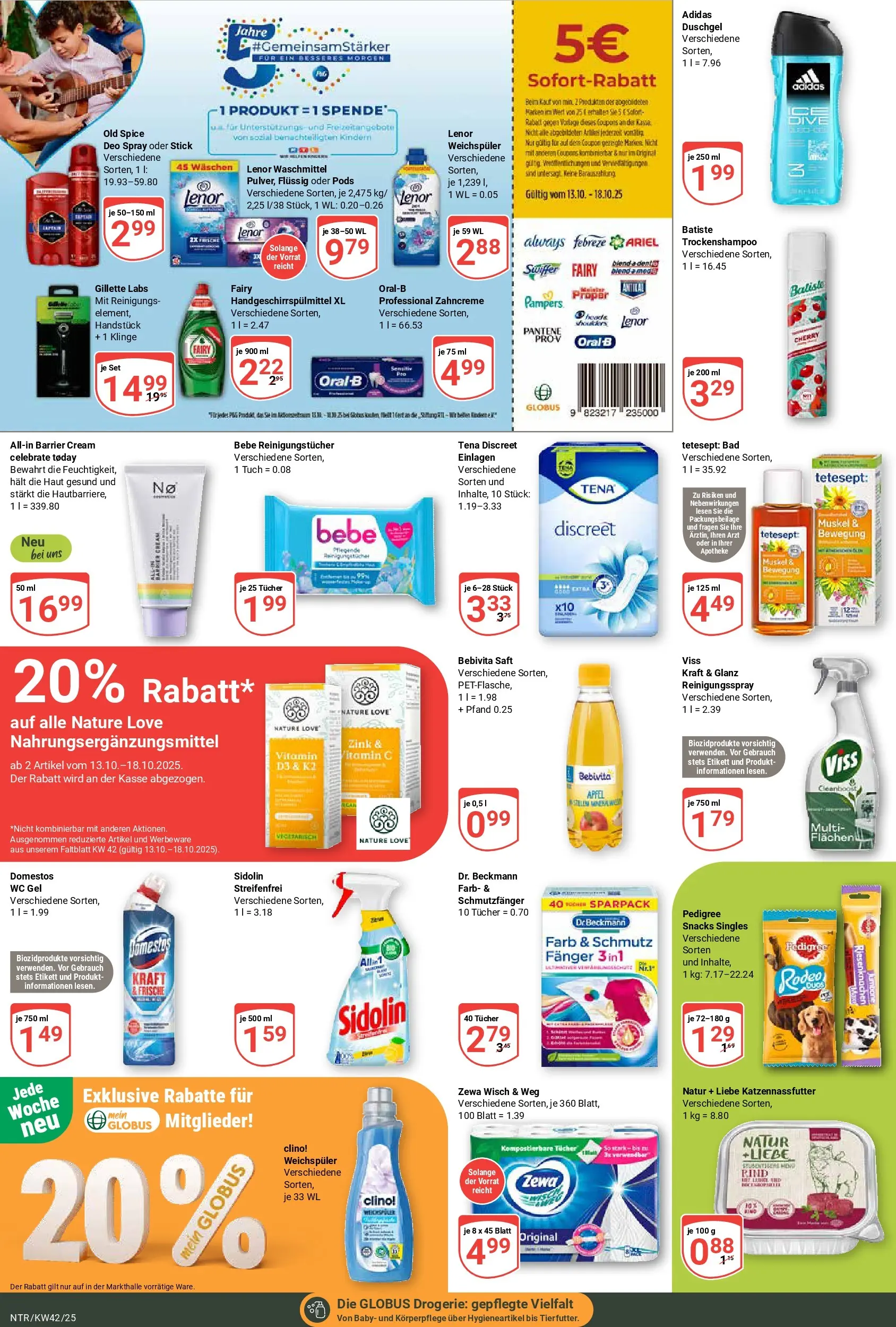 Globus prospekt Neutraubling	 (ab 12.10.2025) » Angebote online | Seite: 18 | Produkte: Lenor, Zewa, Weichspüler, Saft