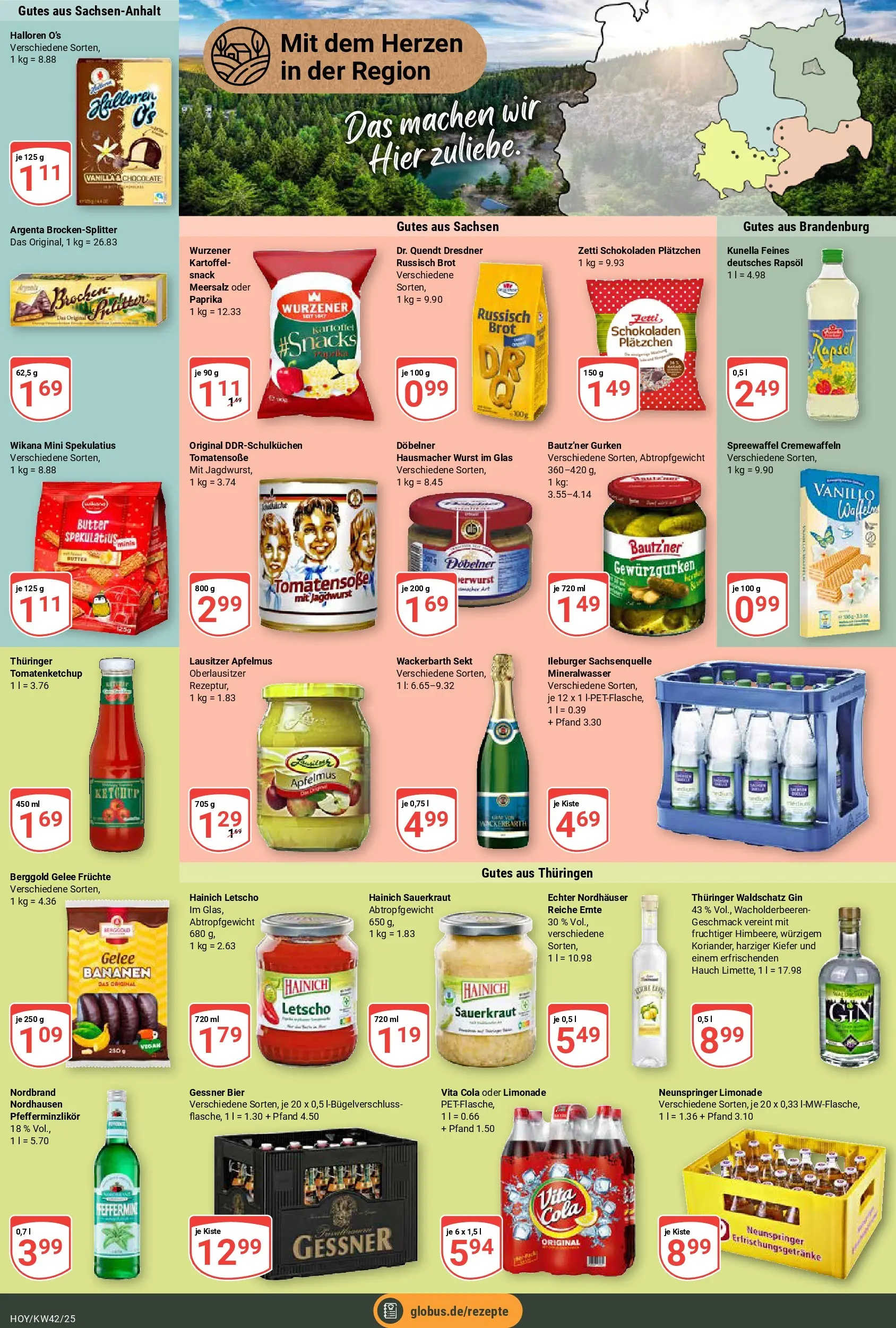 Globus prospekt Hoyerswerda	 (ab 12.10.2025) » Angebote online | Seite: 16 | Produkte: Butter, Bananen, Wurst, Gin