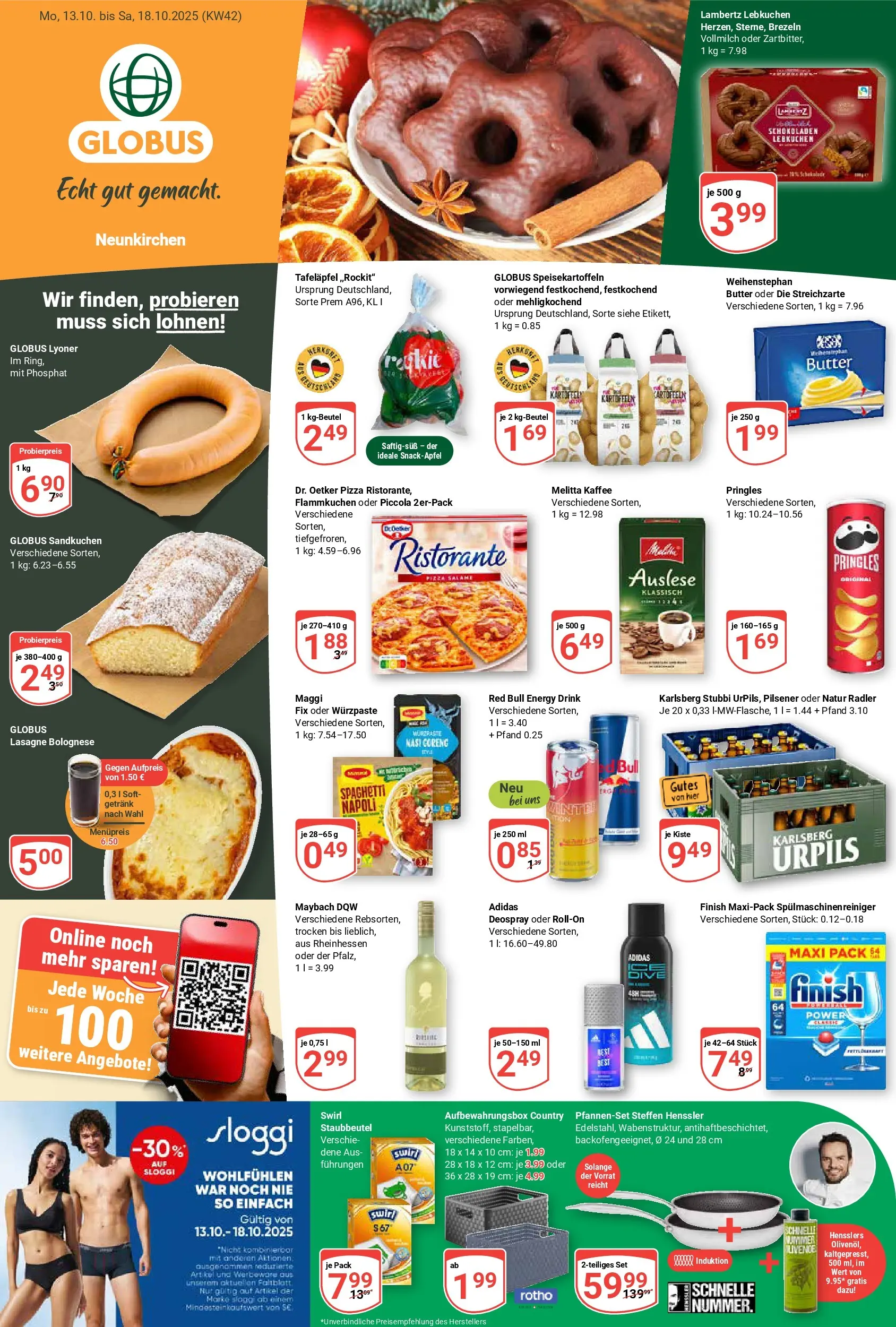 Globus prospekt Neunkirchen	 (ab 12.10.2025) » Angebote online | Seite: 1 | Produkte: Melitta kaffee, Kaffee, Radler, Pringles
