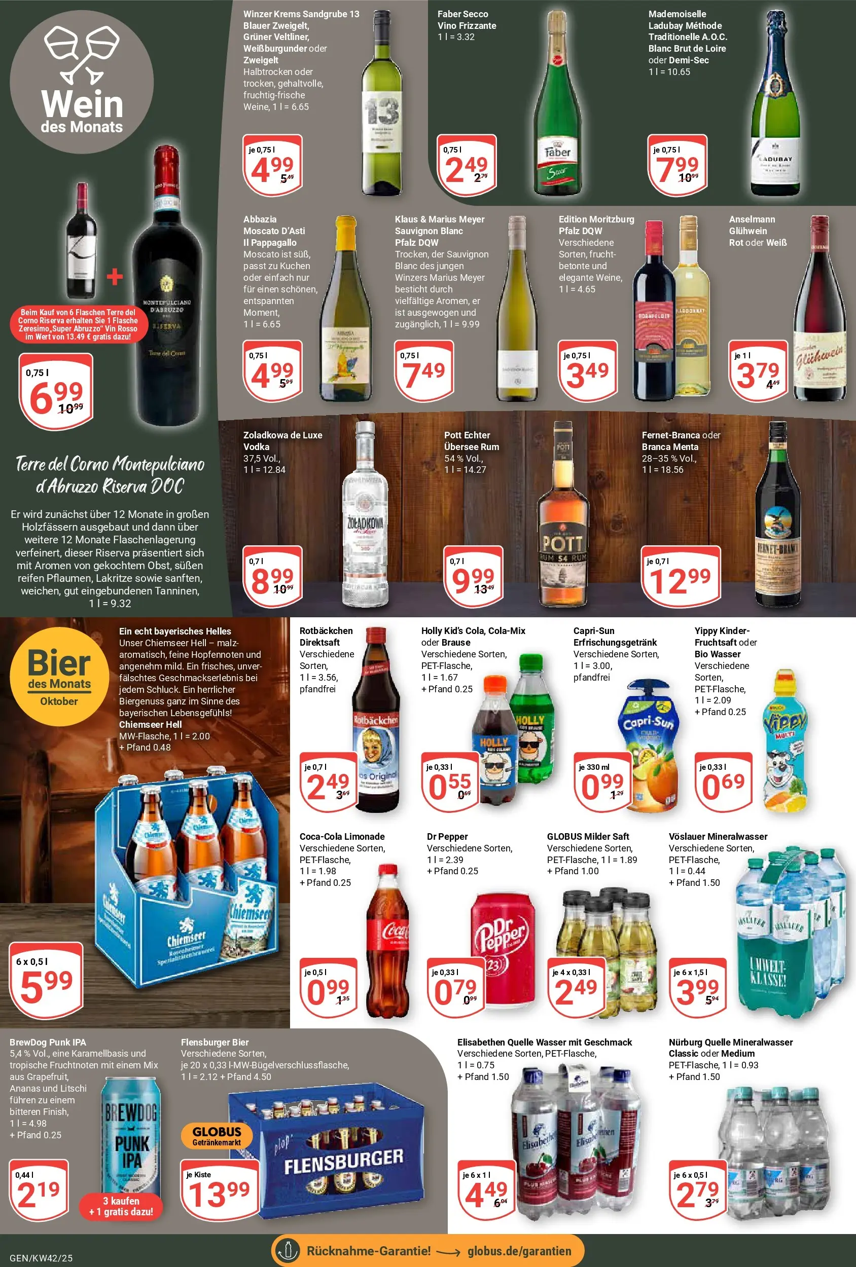 Globus prospekt Gensingen	 (ab 12.10.2025) » Angebote online | Seite: 19 | Produkte: Limonade, Mineralwasser, Vodka, Kuchen