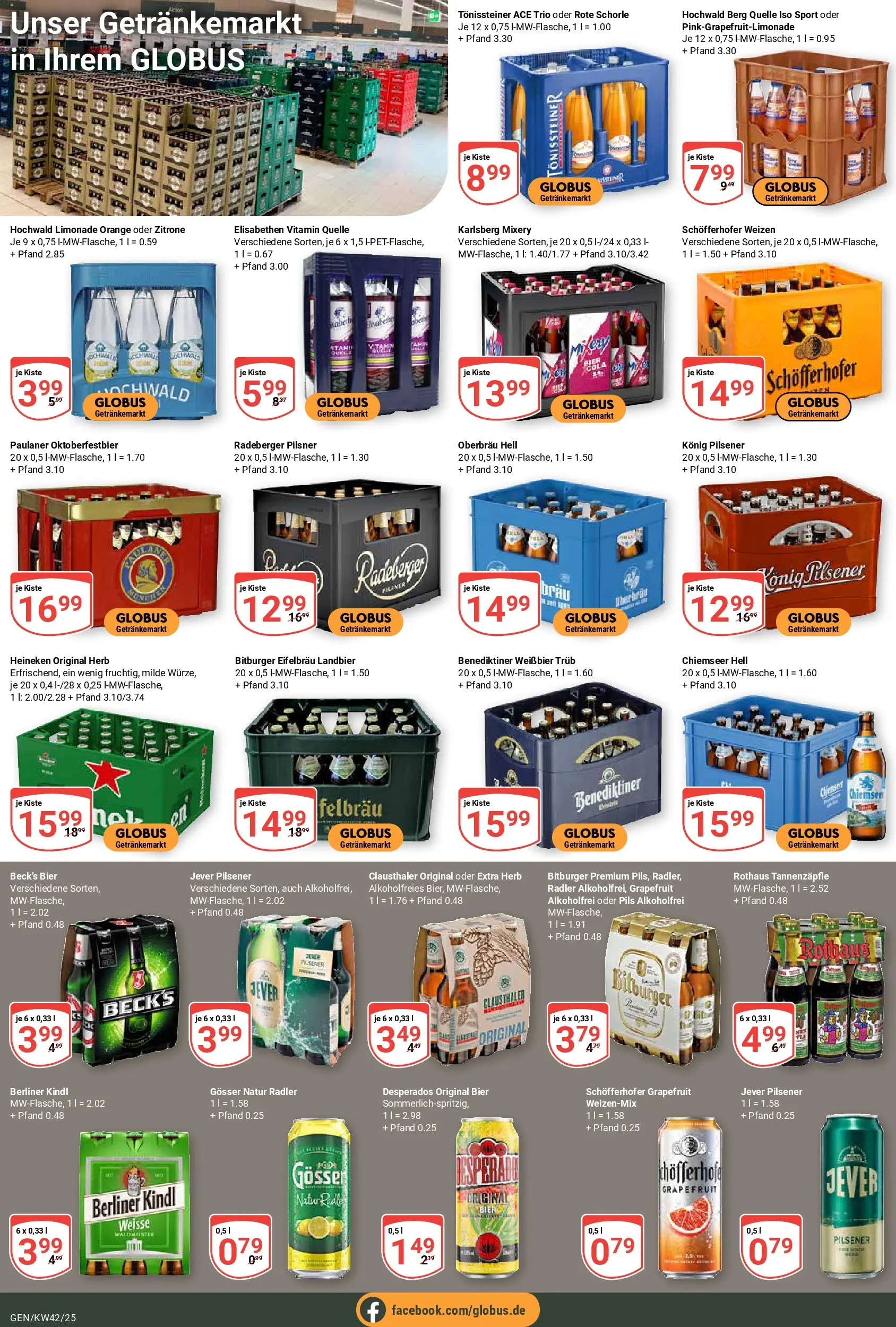 Globus prospekt Gensingen	 (ab 12.10.2025) » Angebote online | Seite: 20 | Produkte: Bitburger, Bier, Limonade, Paulaner