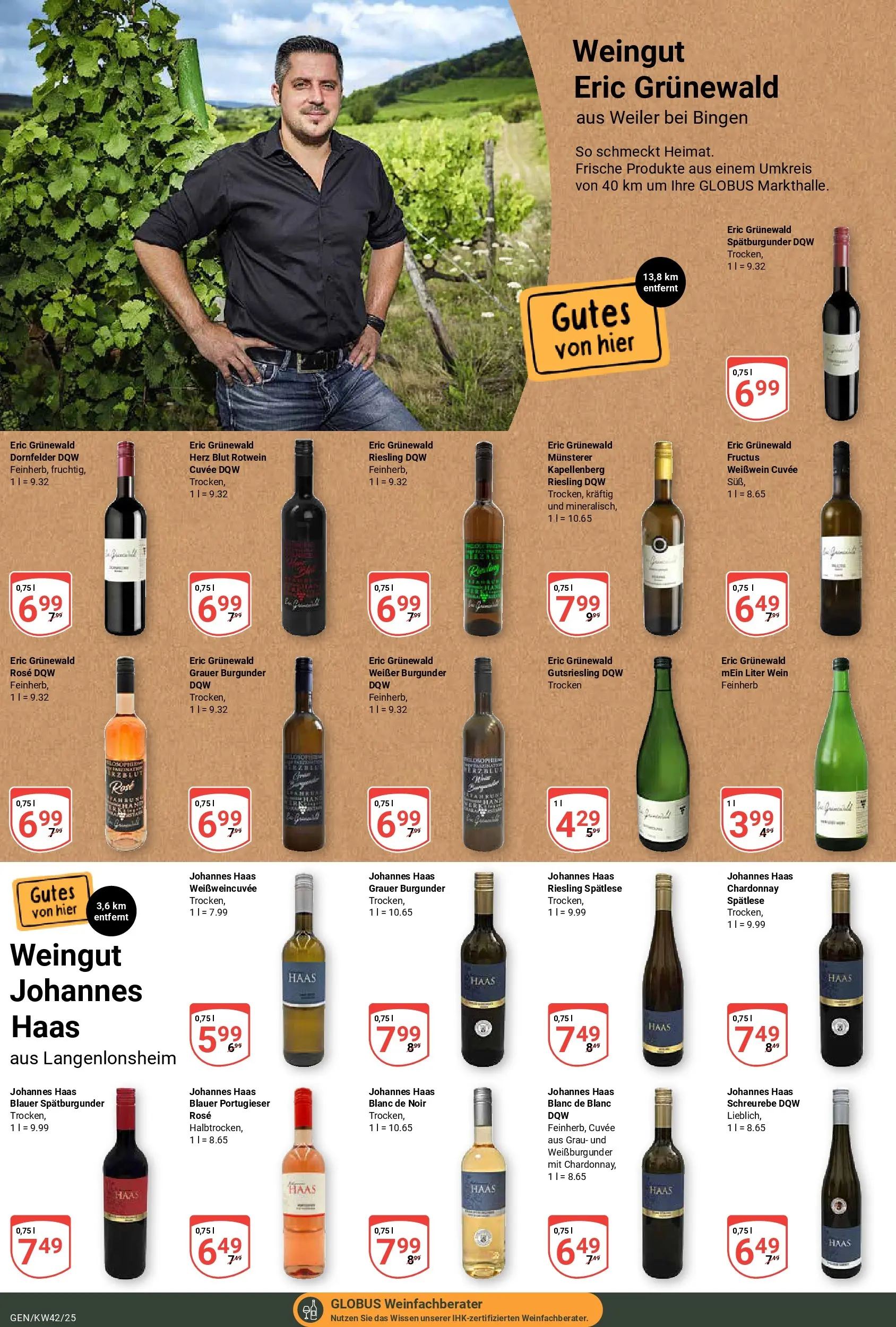 Globus prospekt Gensingen	 (ab 12.10.2025) » Angebote online | Seite: 21 | Produkte: Weißwein, Rotwein, Wein