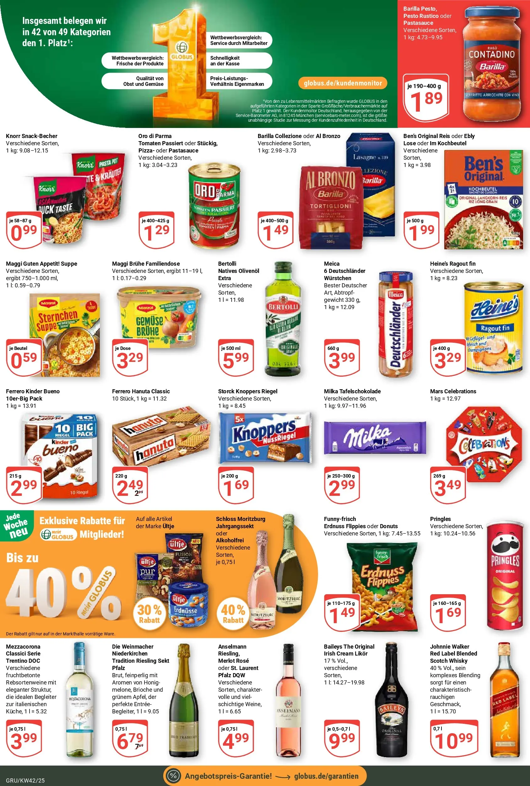 Globus prospekt Grünstadt	 (ab 12.10.2025) » Angebote online | Seite: 4 | Produkte: Gewicht, Meica, Champignons, Knoppers
