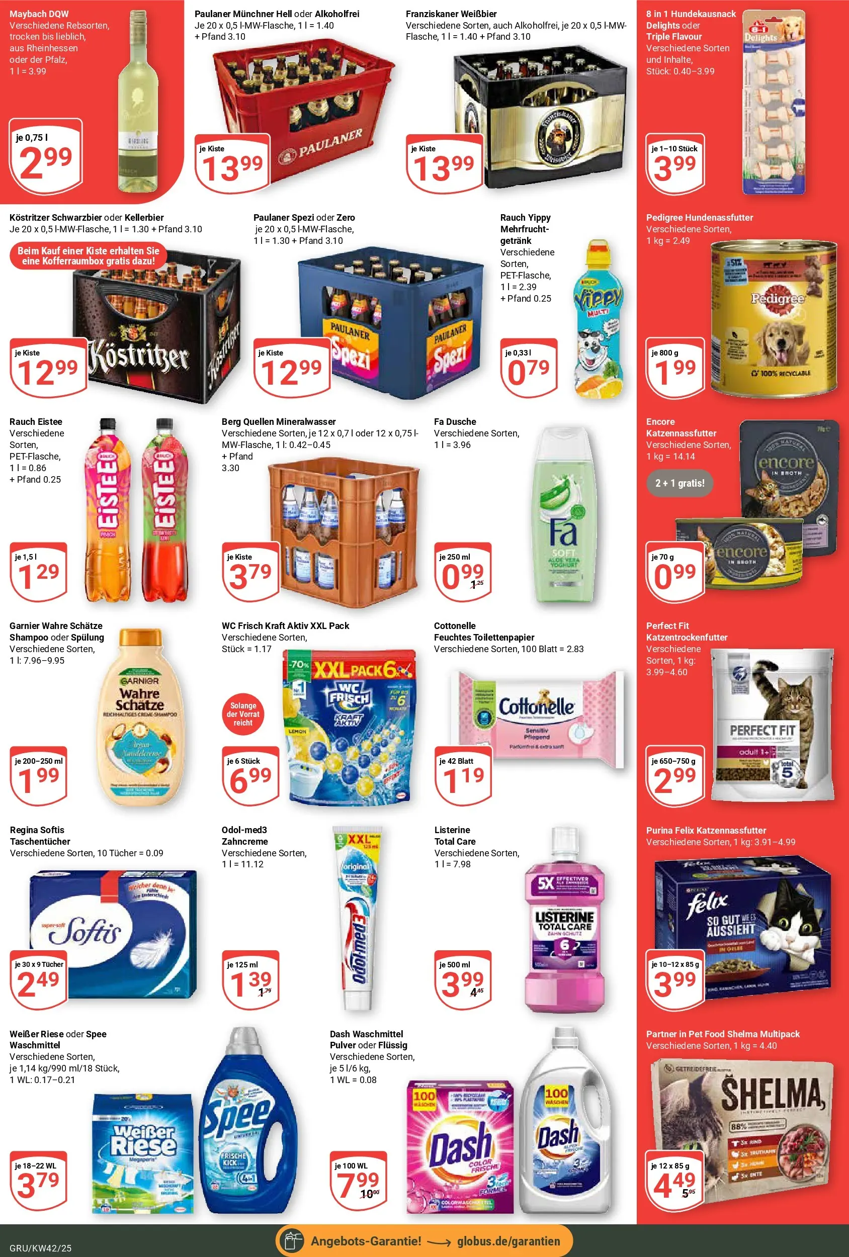 Globus prospekt Grünstadt	 (ab 12.10.2025) » Angebote online | Seite: 5 | Produkte: Franziskaner, Paulaner spezi, Dusche, Feuchtes Toilettenpapier