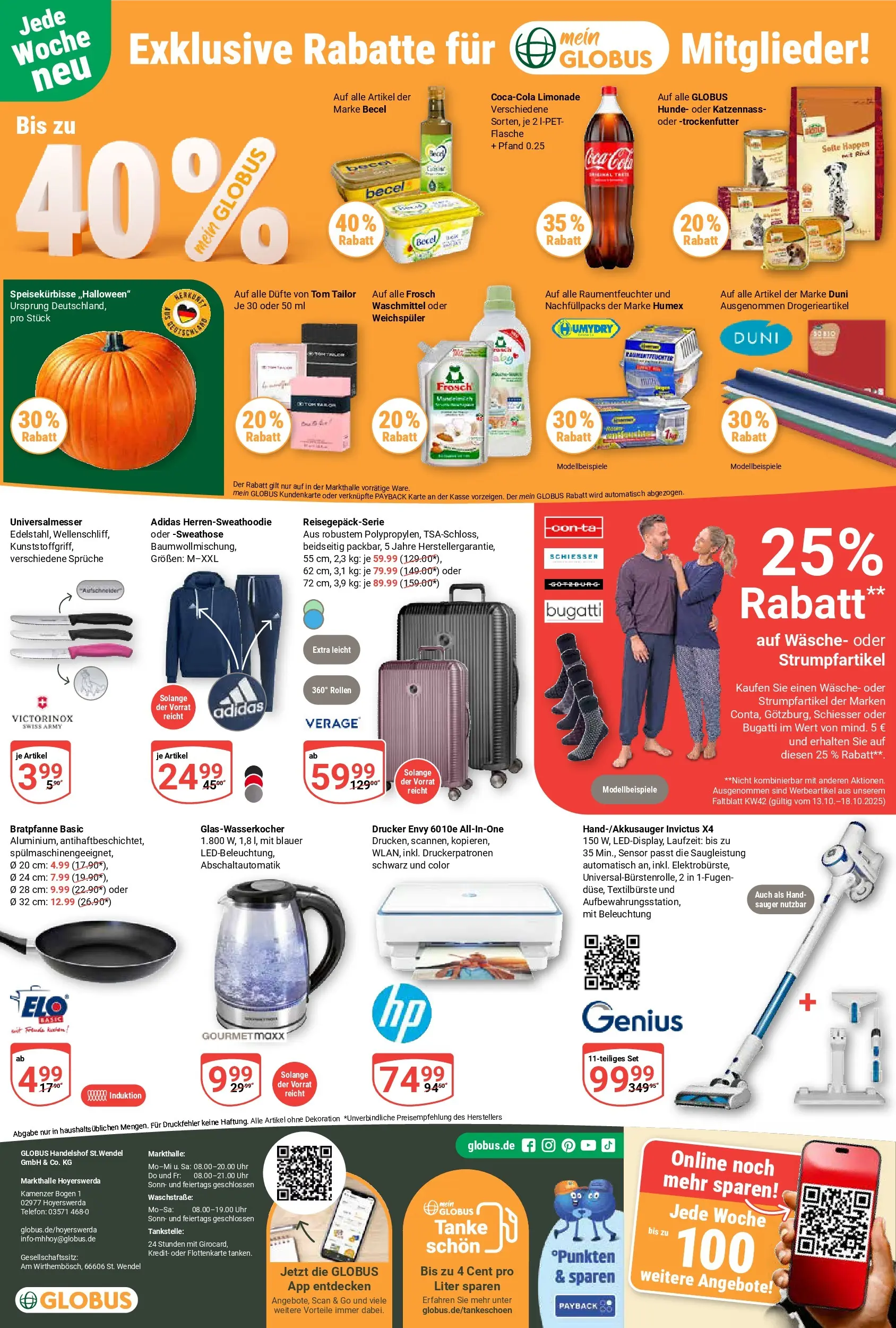 Globus prospekt Hoyerswerda	 (ab 12.10.2025) » Angebote online | Seite: 23 | Produkte: Becel, Weichspüler, Telefon, Drucker