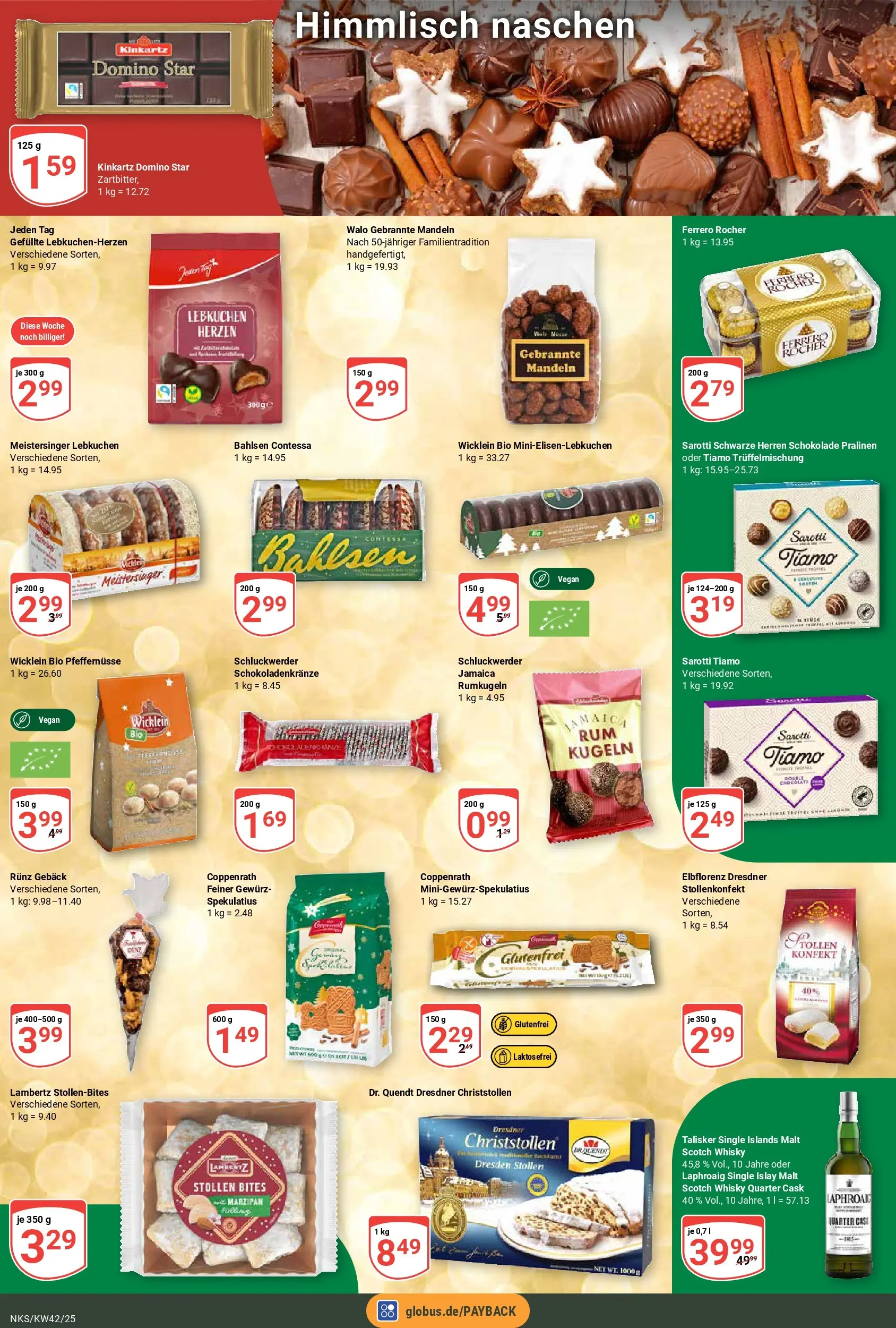 Globus prospekt Neunkirchen	 (ab 12.10.2025) » Angebote online | Seite: 7 | Produkte: Whisky, Ferrero rocher, Mandeln, Rumkugeln