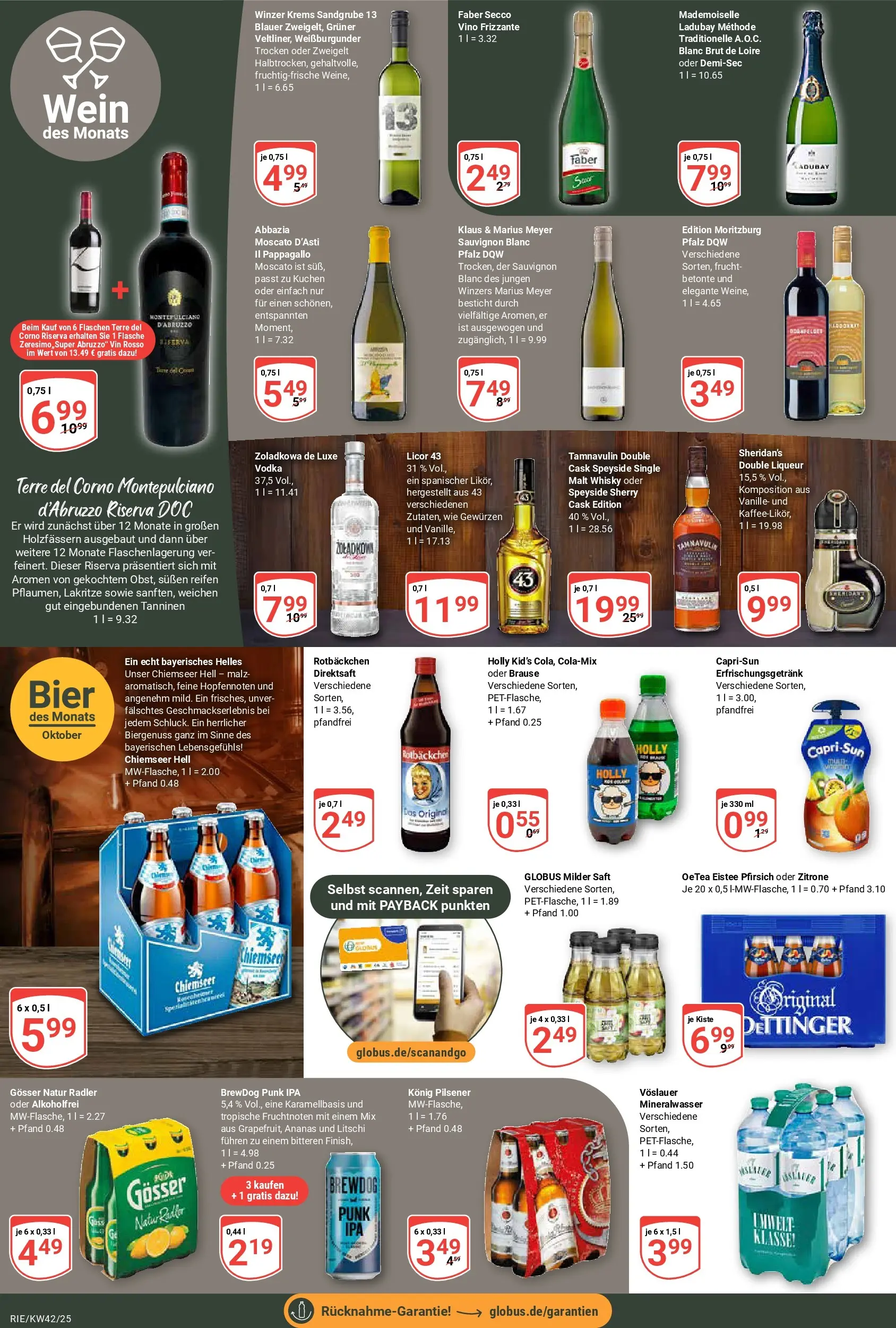 Globus prospekt Bochum-Riemke	 (ab 12.10.2025) » Angebote online | Seite: 15 | Produkte: Whisky, Bier, Radler, Pfirsich