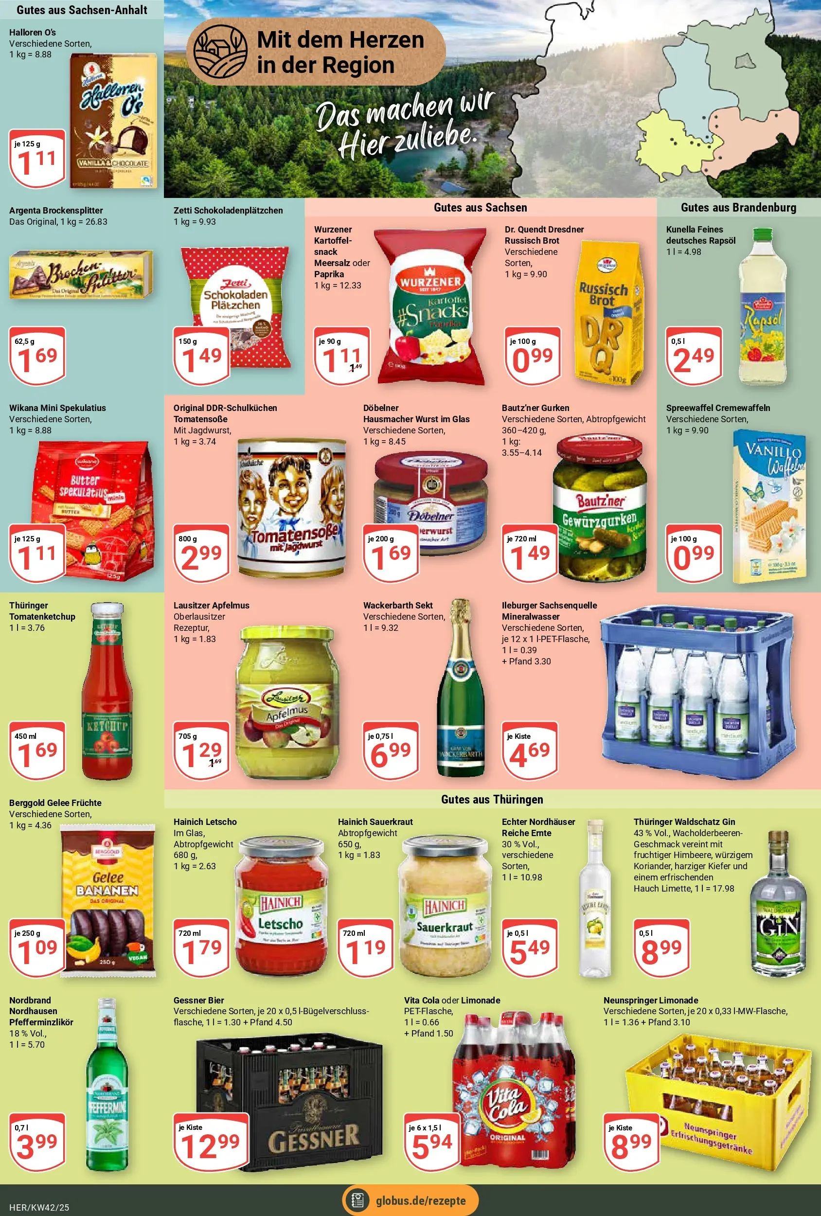 Globus prospekt Hermsdorf	 (ab 12.10.2025) » Angebote online | Seite: 16 | Produkte: Cola, Butter, Mineralwasser, Paprika