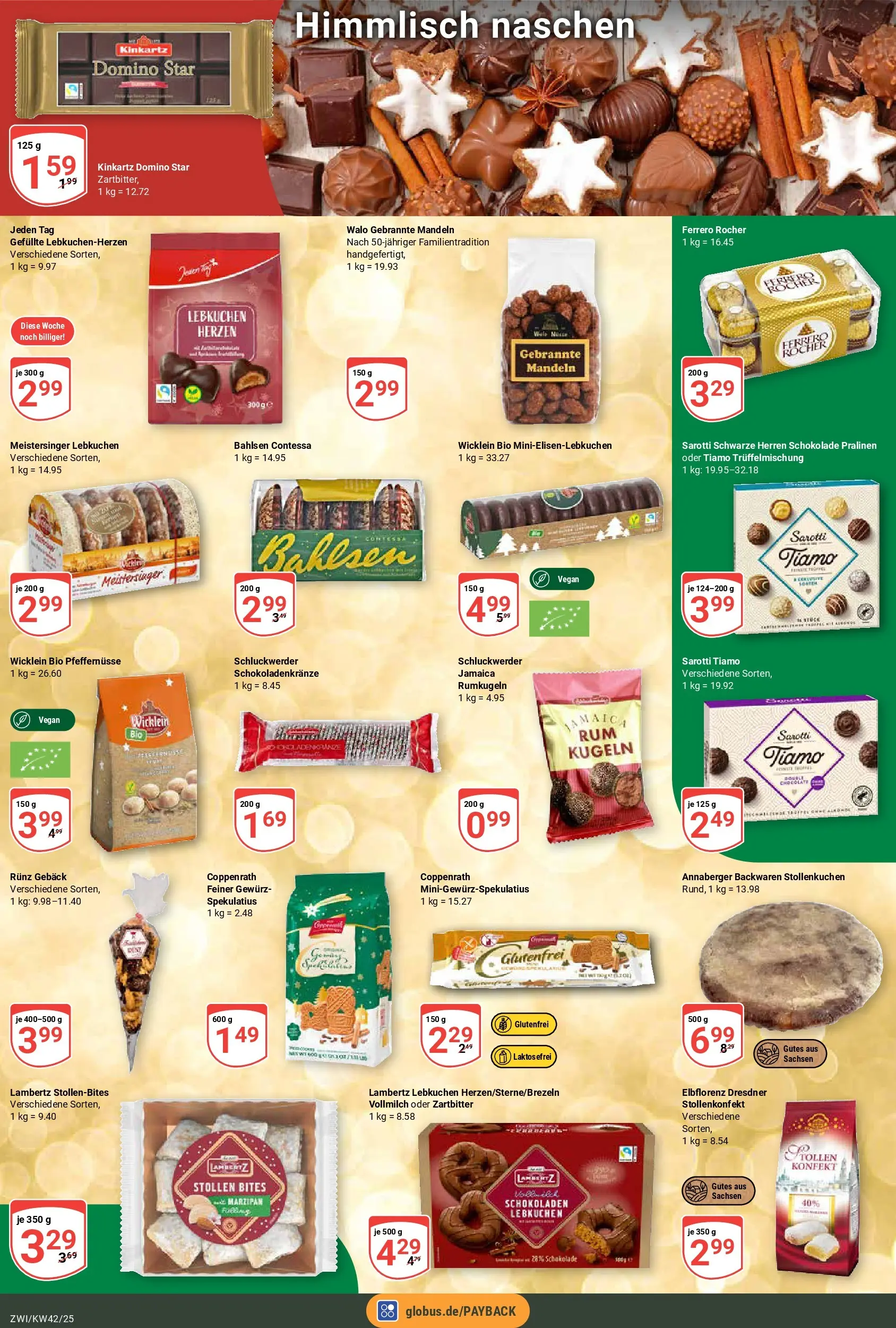 Globus prospekt Zwickau	 (ab 12.10.2025) » Angebote online | Seite: 6 | Produkte: Ferrero rocher, Schokolade, Mandeln, Rumkugeln