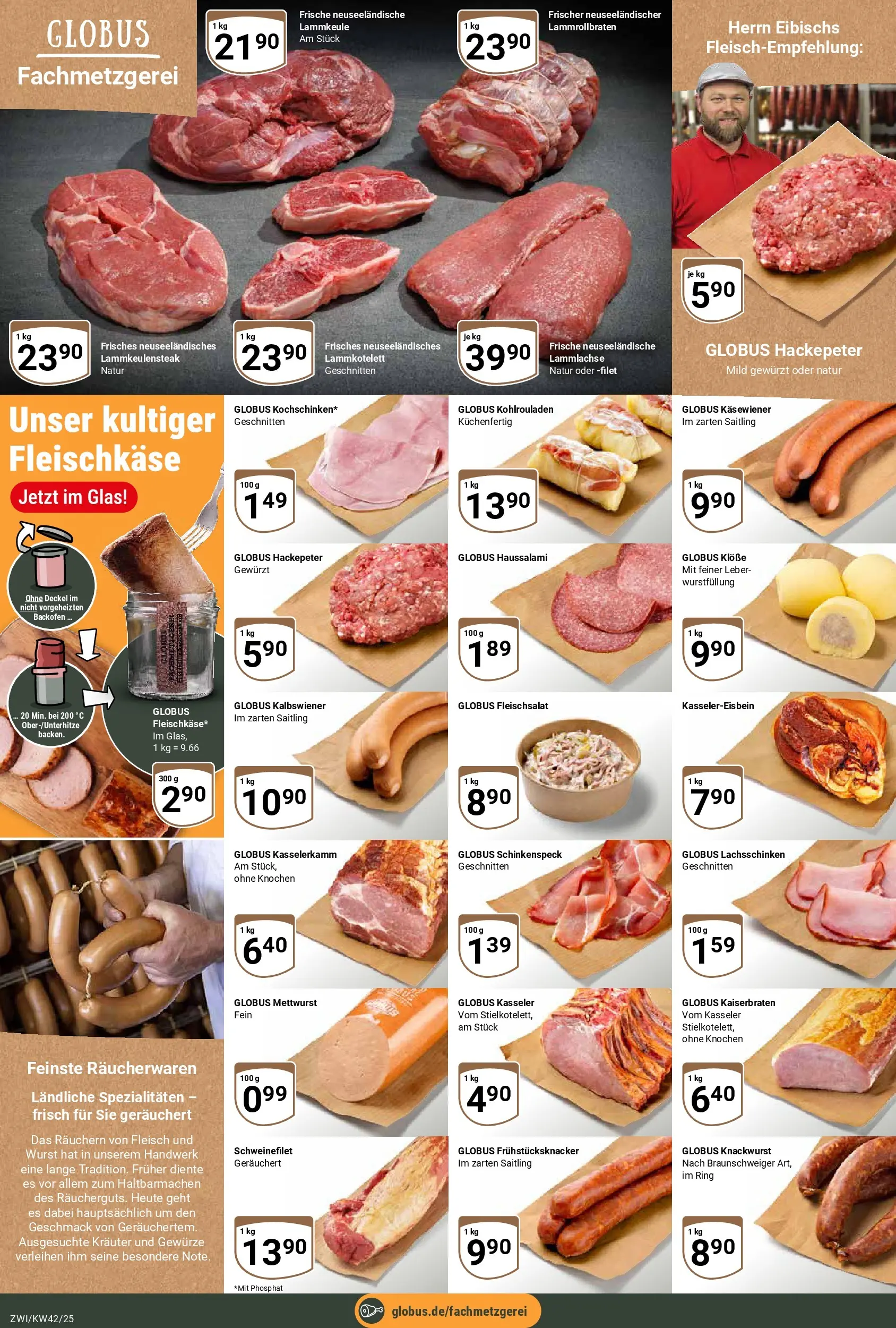 Globus prospekt Zwickau	 (ab 12.10.2025) » Angebote online | Seite: 9 | Produkte: Lammkeule, Schweinefilet, Gewürze, Backofen