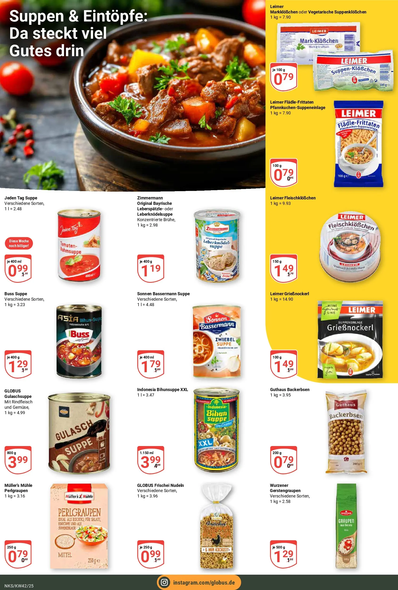 Globus prospekt Neunkirchen	 (ab 12.10.2025) » Angebote online | Seite: 15 | Produkte: Tomaten, Gulasch, Nudeln, Rindfleisch