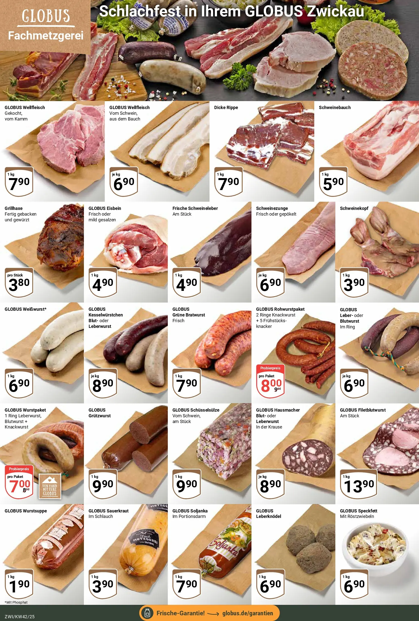 Globus prospekt Zwickau	 (ab 12.10.2025) » Angebote online | Seite: 10 | Produkte: Schweinebauch, Bratwurst