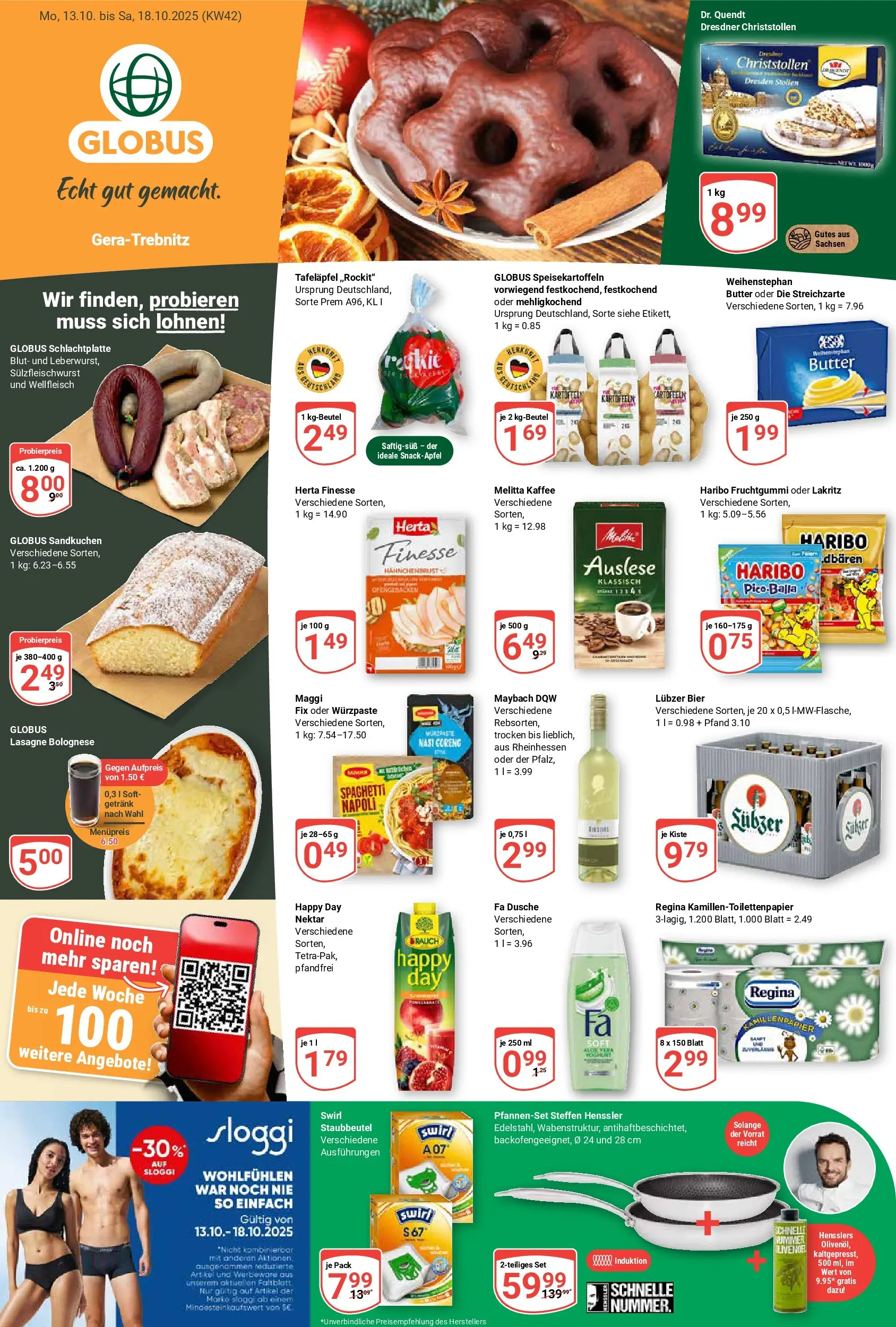 Globus prospekt Gera	 (ab 12.10.2025) » Angebote online | Seite: 1 | Produkte: Melitta kaffee, Kaffee, Dusche, Kartoffeln