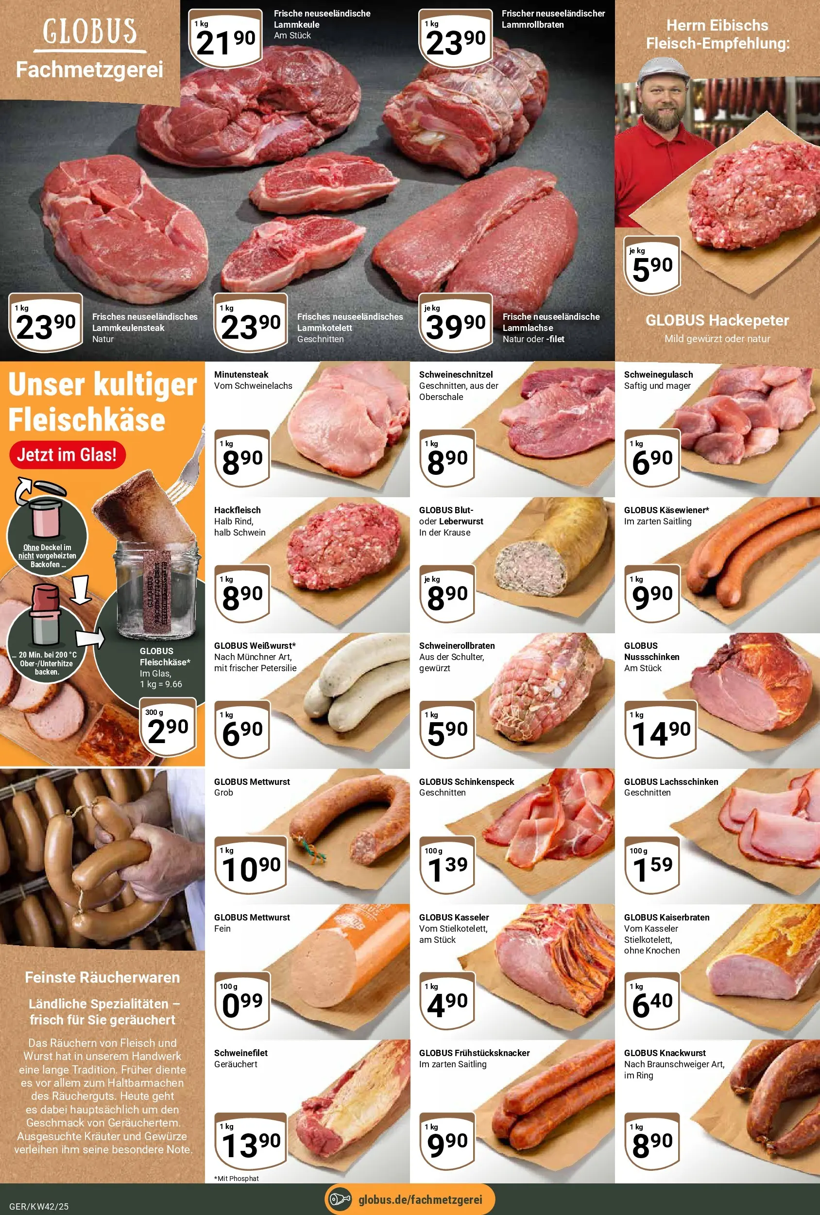 Globus prospekt Gera	 (ab 12.10.2025) » Angebote online | Seite: 8 | Produkte: Schweinegulasch, Gewürze, Wurst, Petersilie