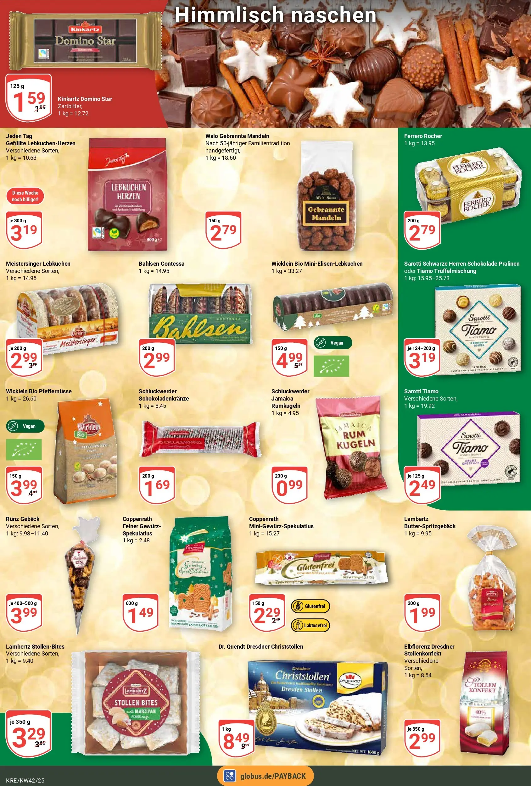 Globus prospekt Krefeld	 (ab 12.10.2025) » Angebote online | Seite: 5 | Produkte: Ferrero rocher, Schokolade, Mandeln, Rumkugeln