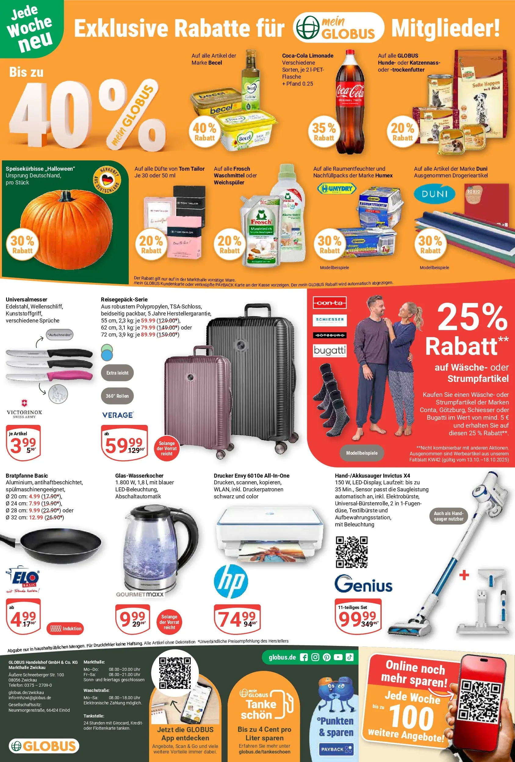 Globus prospekt Zwickau	 (ab 12.10.2025) » Angebote online | Seite: 28 | Produkte: Becel, Limonade, Telefon, Drucker