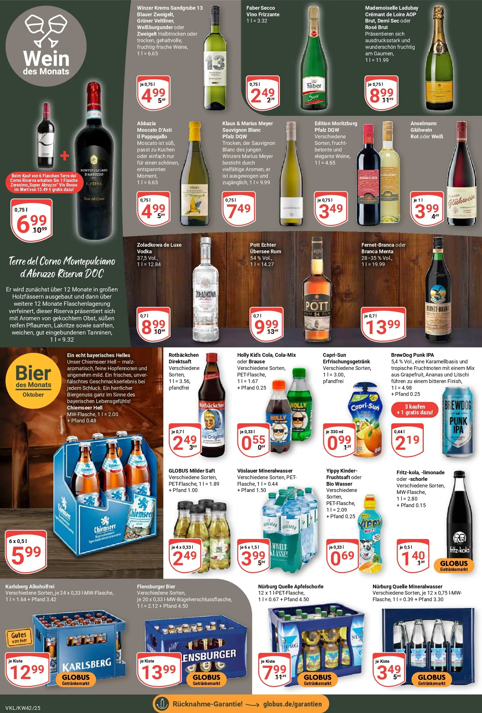 Globus prospekt Völklingen	 (ab 12.10.2025) » Angebote online | Seite: 19 | Produkte: Rum, Mineralwasser, Vodka, Fruchtsaft