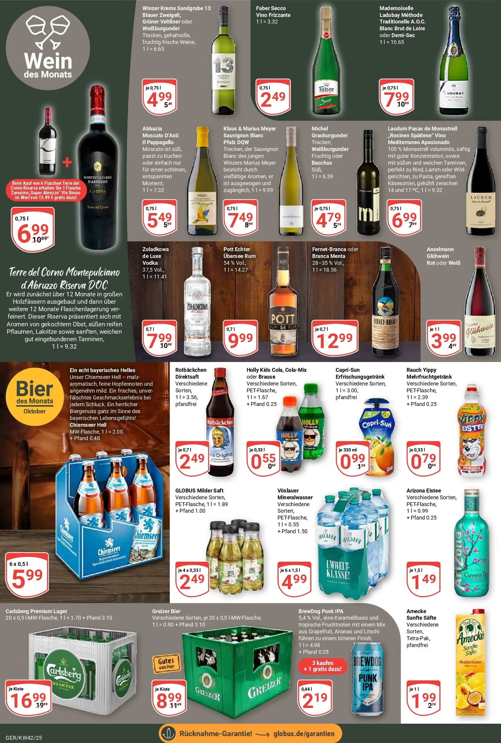 Globus prospekt Gera	 (ab 12.10.2025) » Angebote online | Seite: 14 | Produkte: Carlsberg, Rum, Wein, Kuchen