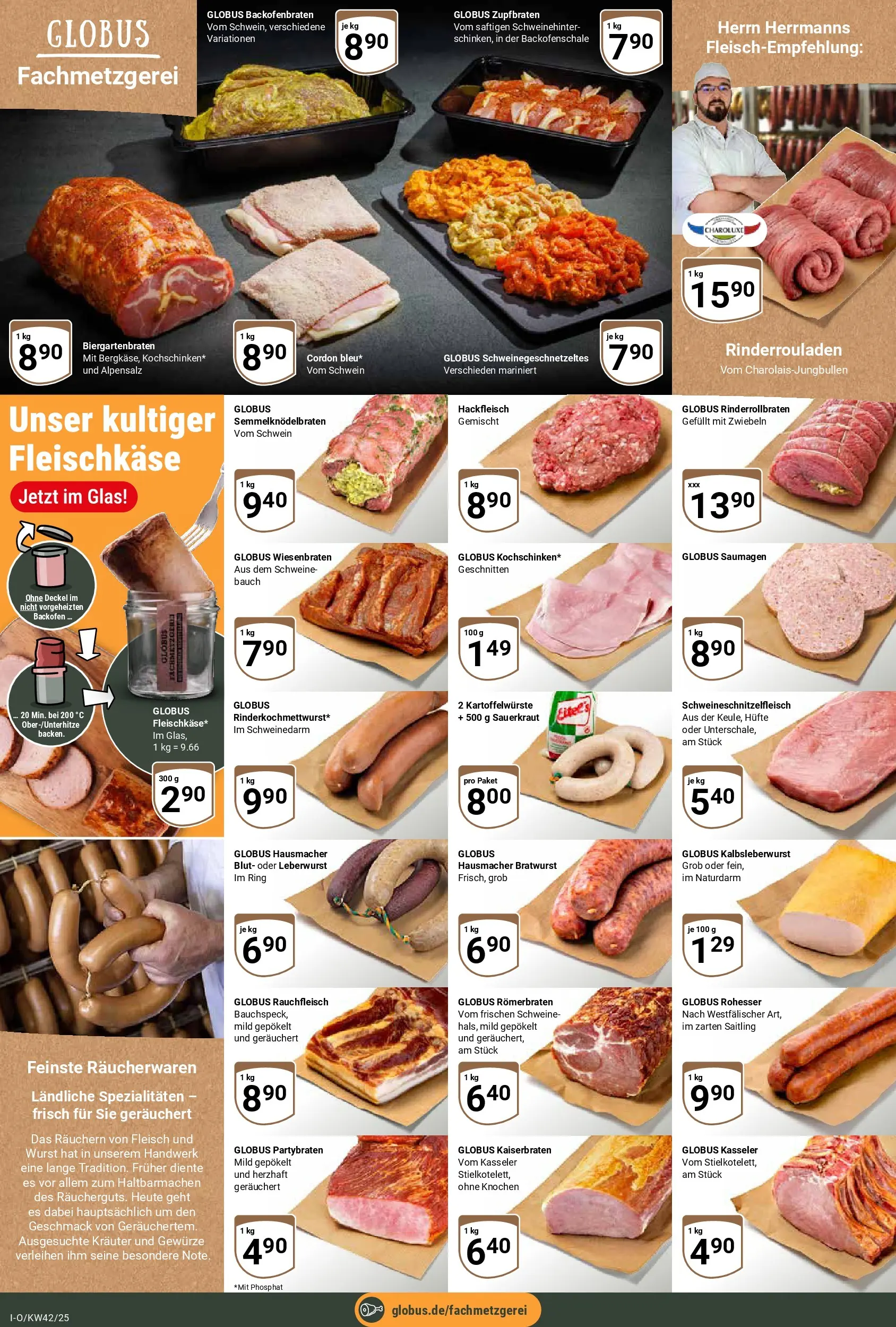 Globus prospekt Idar-Oberstein	 (ab 12.10.2025) » Angebote online | Seite: 10 | Produkte: Rinderrouladen, Backofen, Fleisch, Hackfleisch