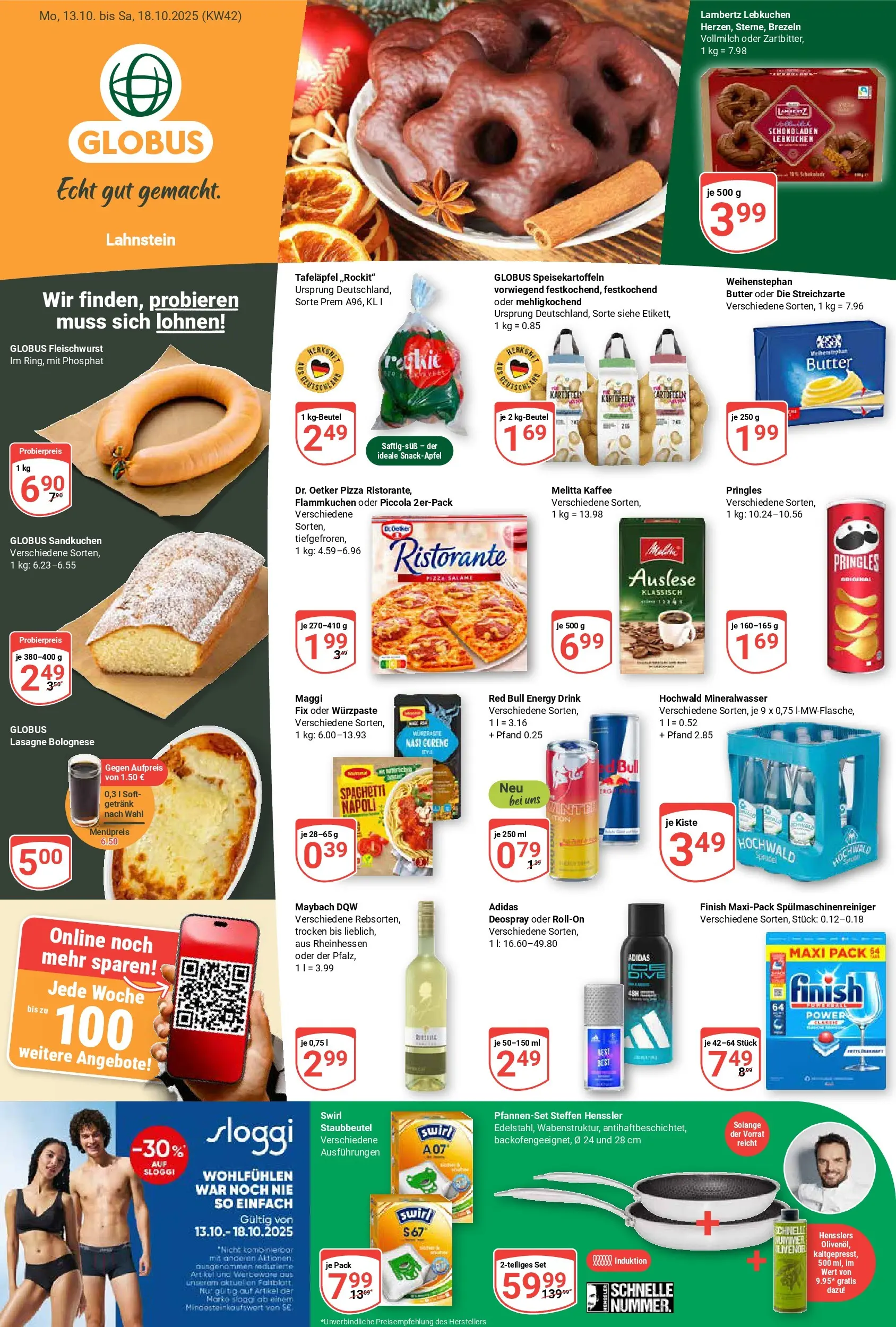 Globus prospekt Lahnstein	 (ab 12.10.2025) » Angebote online | Seite: 1 | Produkte: Ristorante, Melitta kaffee, Red bull, Mineralwasser
