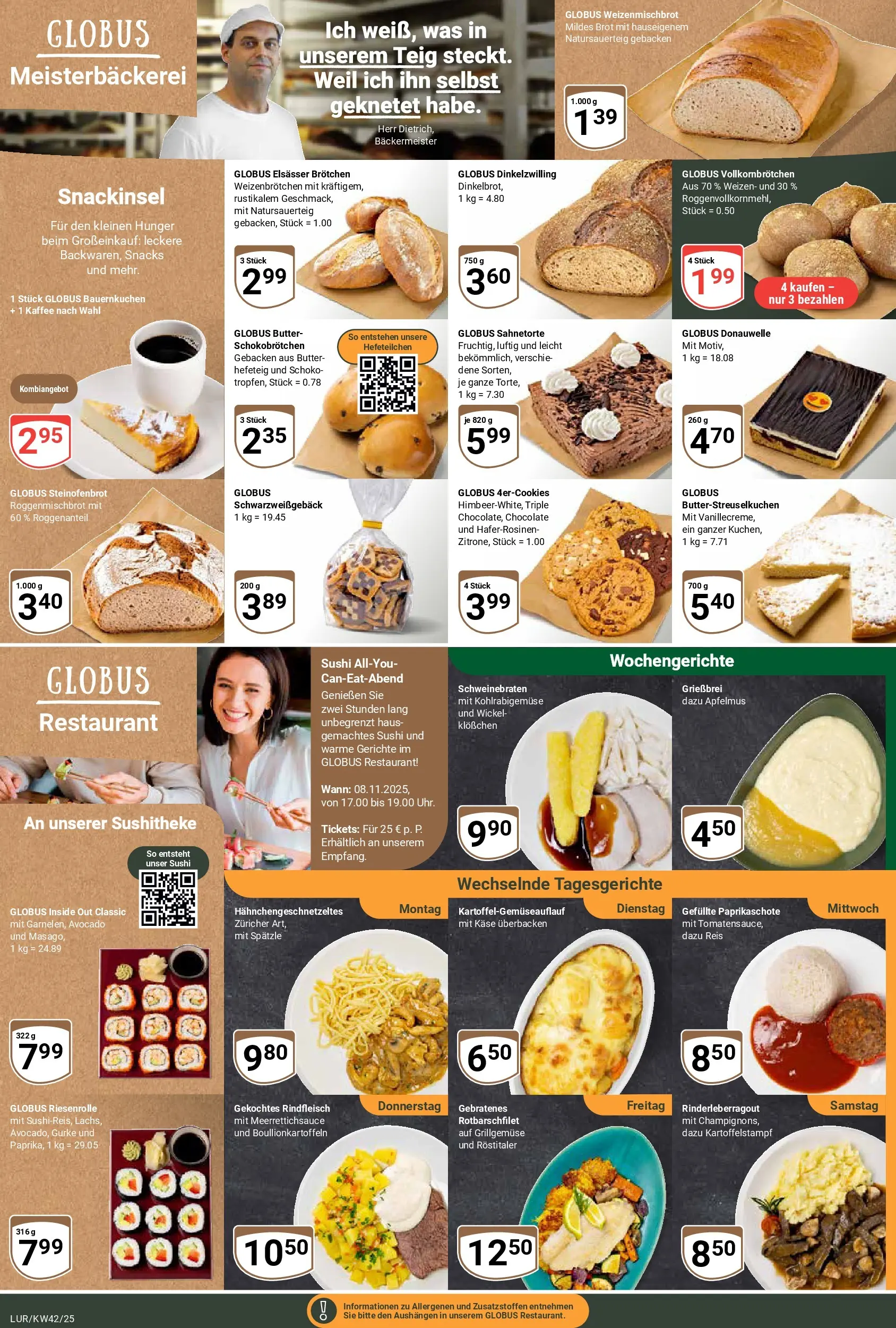 Globus prospekt Hamburg	 (ab 12.10.2025) » Angebote online | Seite: 11 | Produkte: Butter, Kaffee, Reis, Rindfleisch