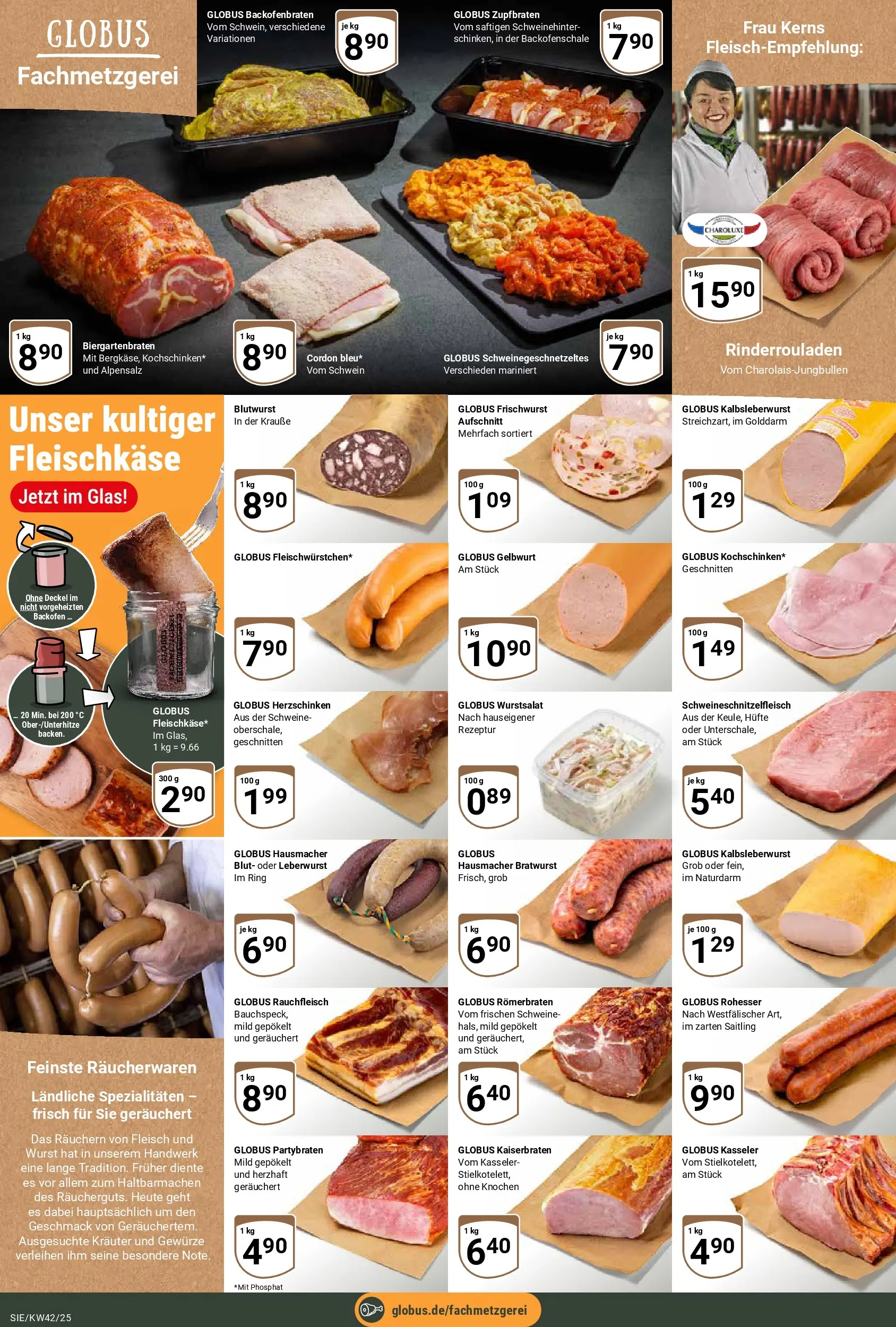 Globus prospekt Siegen	 (ab 12.10.2025) » Angebote online | Seite: 11 | Produkte: Rinderrouladen, Gewürze, Wurst, Backofen