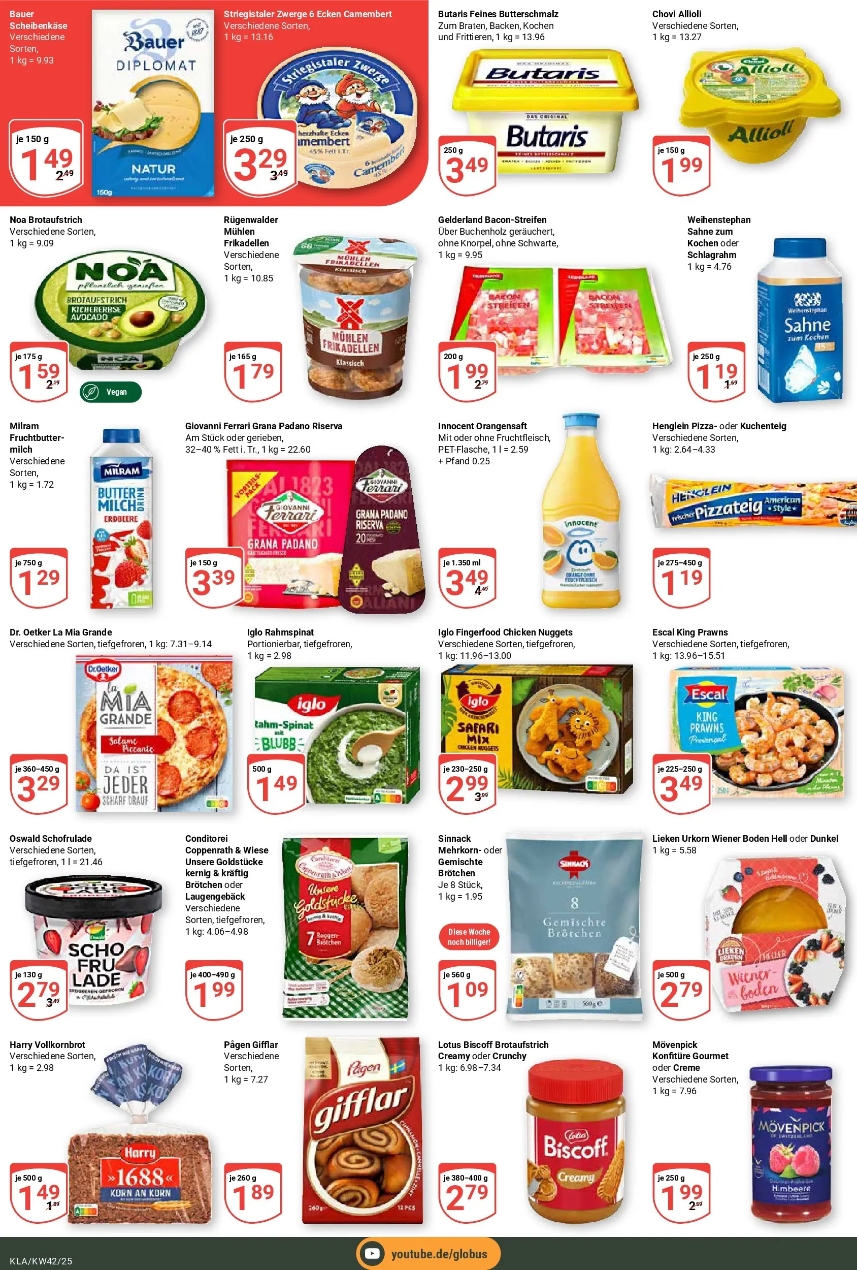 Globus prospekt Kaiserslautern	 (ab 12.10.2025) » Angebote online | Seite: 3 | Produkte: Butter, Vollkornbrot, Orangensaft, Himbeere