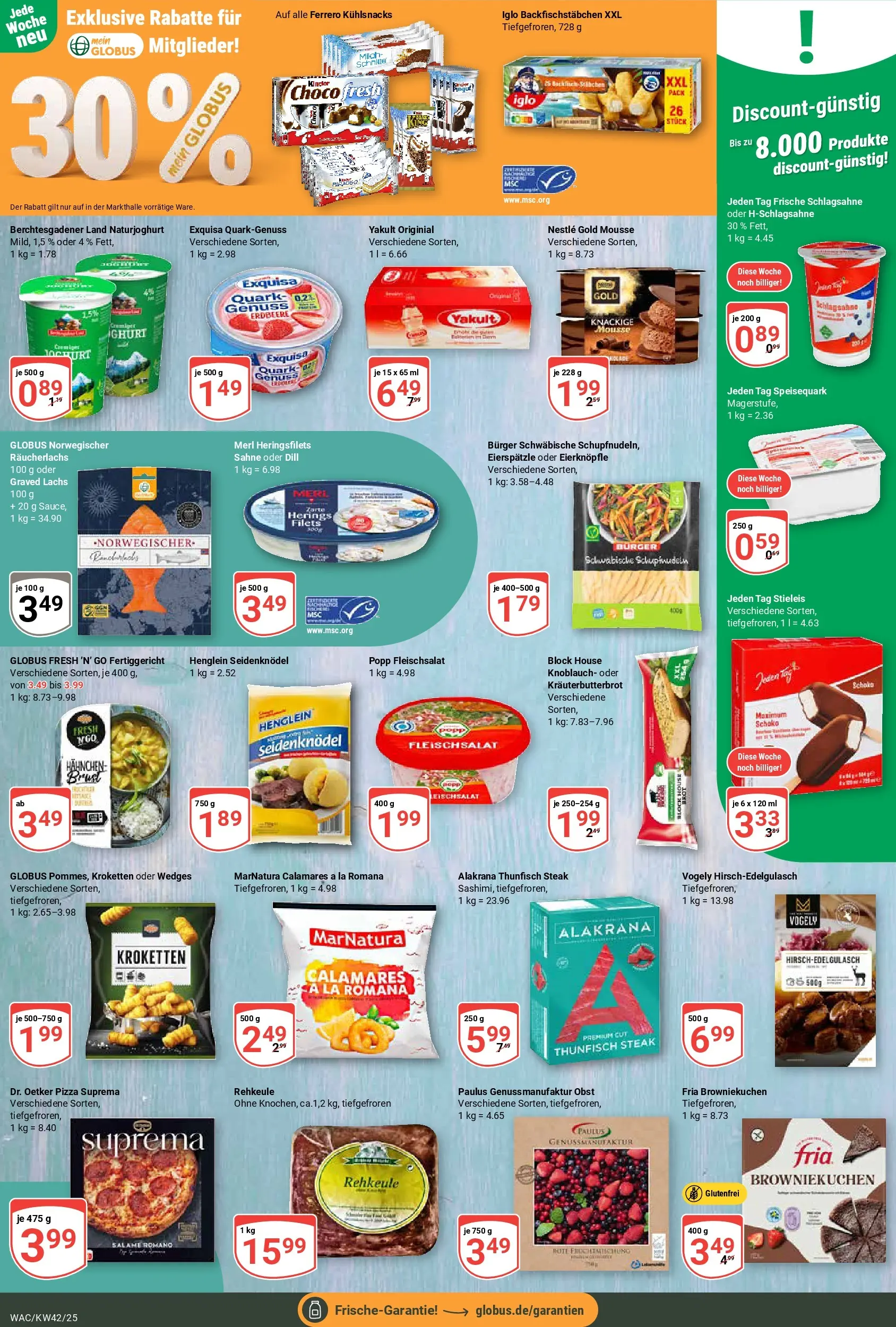 Globus prospekt Markkleeberg	 (ab 12.10.2025) » Angebote online | Seite: 10 | Produkte: Schlagsahne, Thunfisch, Knoblauch, Speisequark