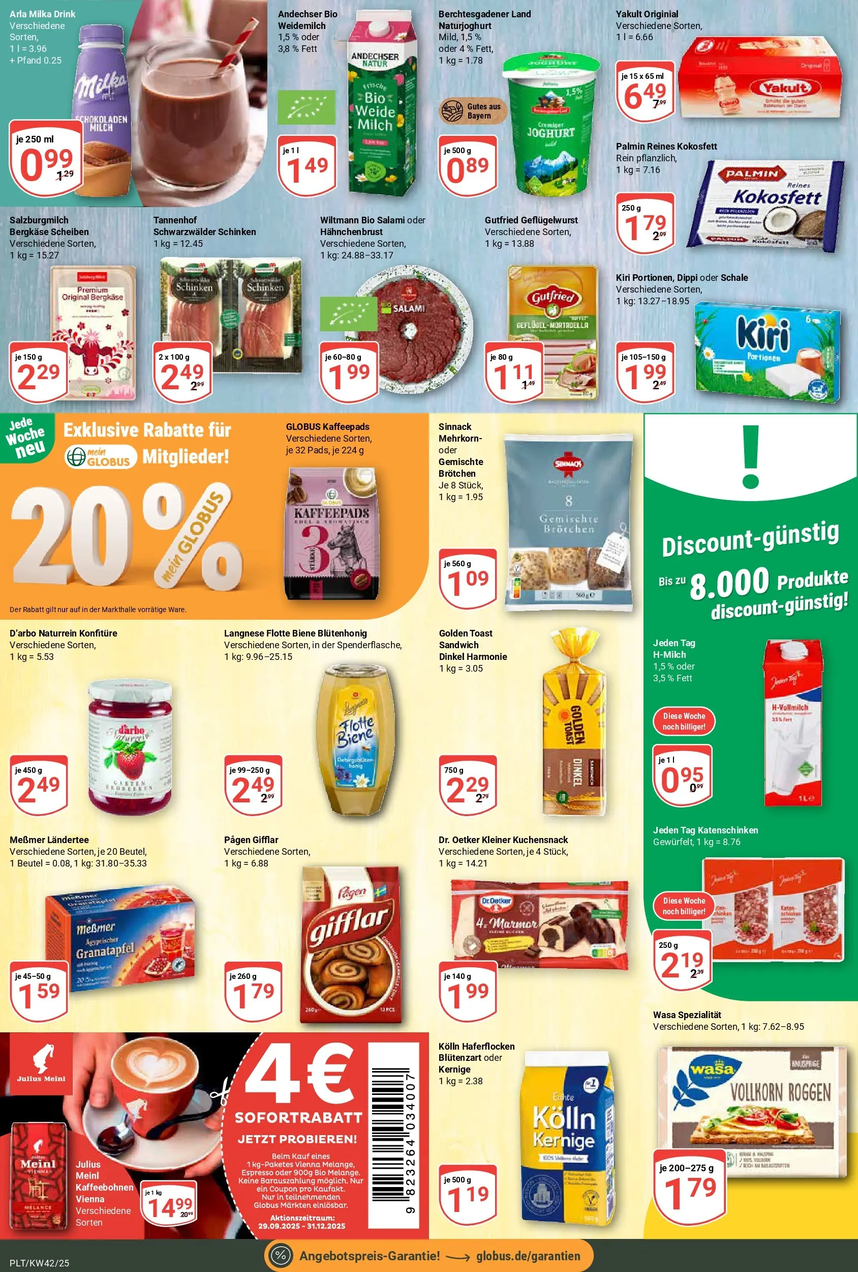 Globus prospekt Plattling	 (ab 12.10.2025) » Angebote online | Seite: 12 | Produkte: Granatapfel, Milch, Joghurt, Schinken