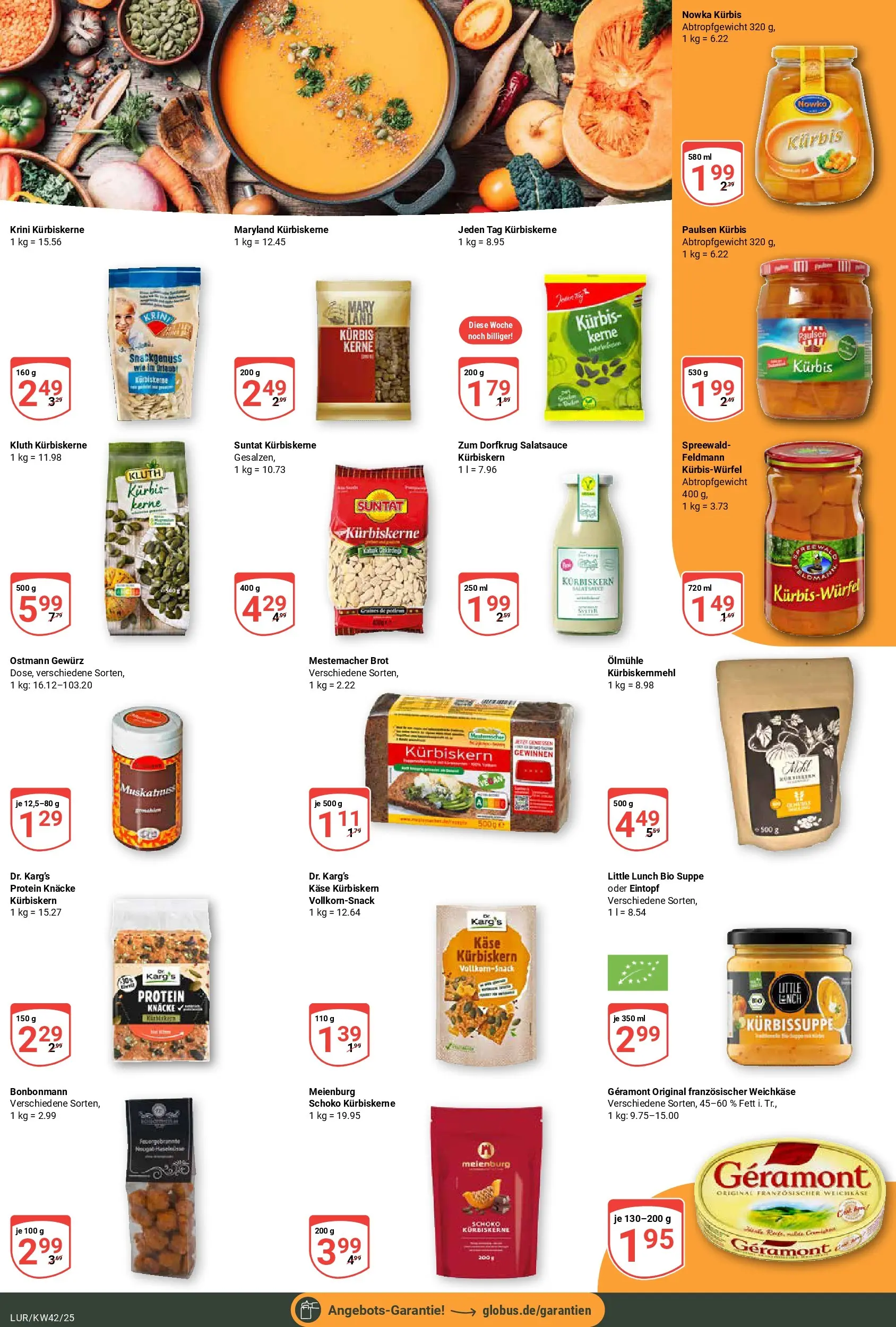 Globus prospekt Hamburg	 (ab 12.10.2025) » Angebote online | Seite: 18 | Produkte: Geramont, Merci, Käse, Kürbis