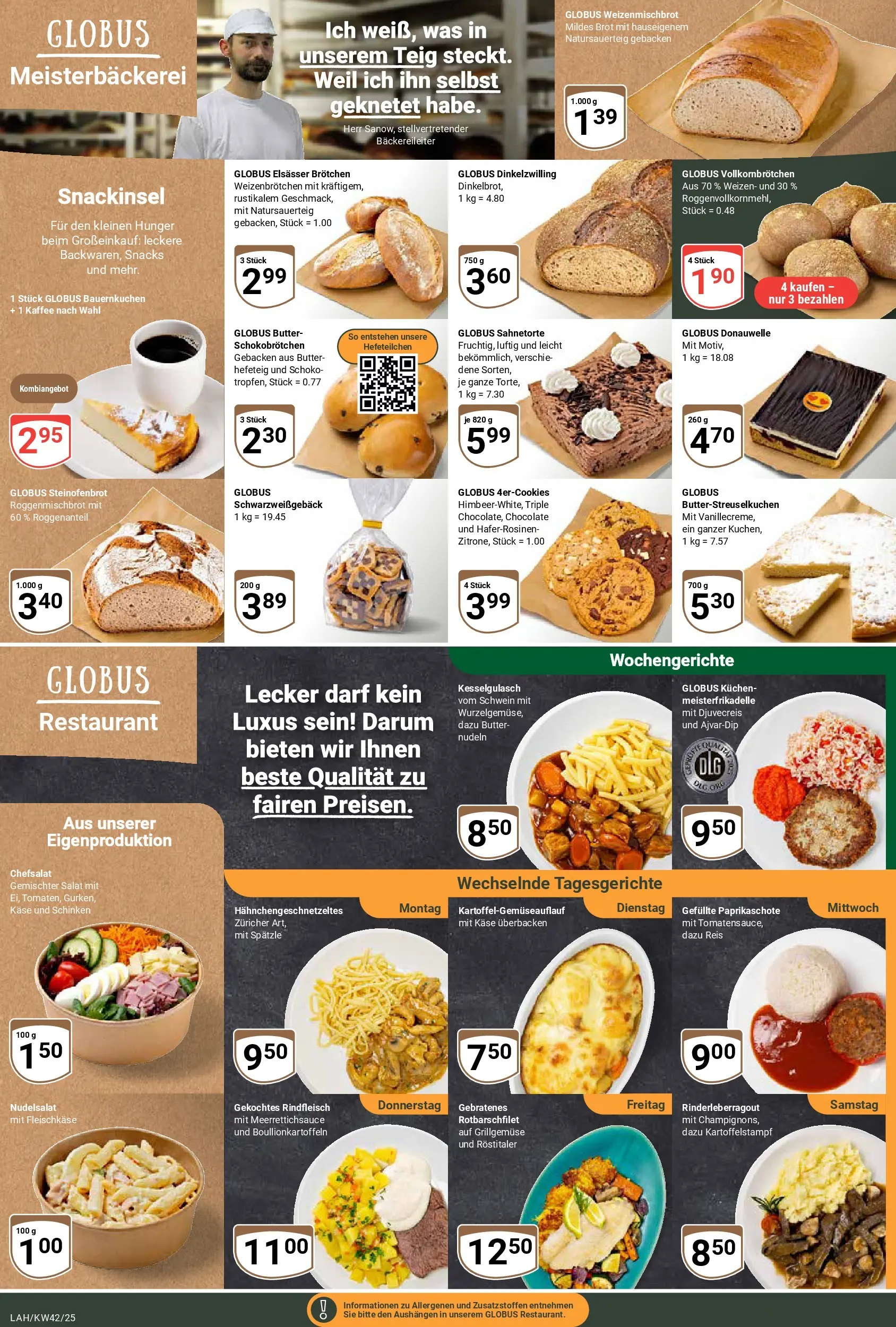 Globus prospekt Lahnstein	 (ab 12.10.2025) » Angebote online | Seite: 9 | Produkte: Butter, Kaffee, Kuchen, Salat