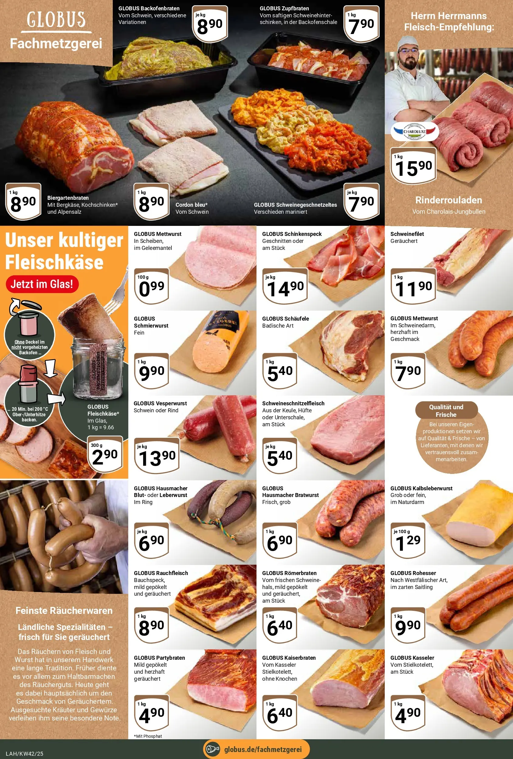 Globus prospekt Lahnstein	 (ab 12.10.2025) » Angebote online | Seite: 10 | Produkte: Rinderrouladen, Bratwurst, Schweinefilet, Gewürze