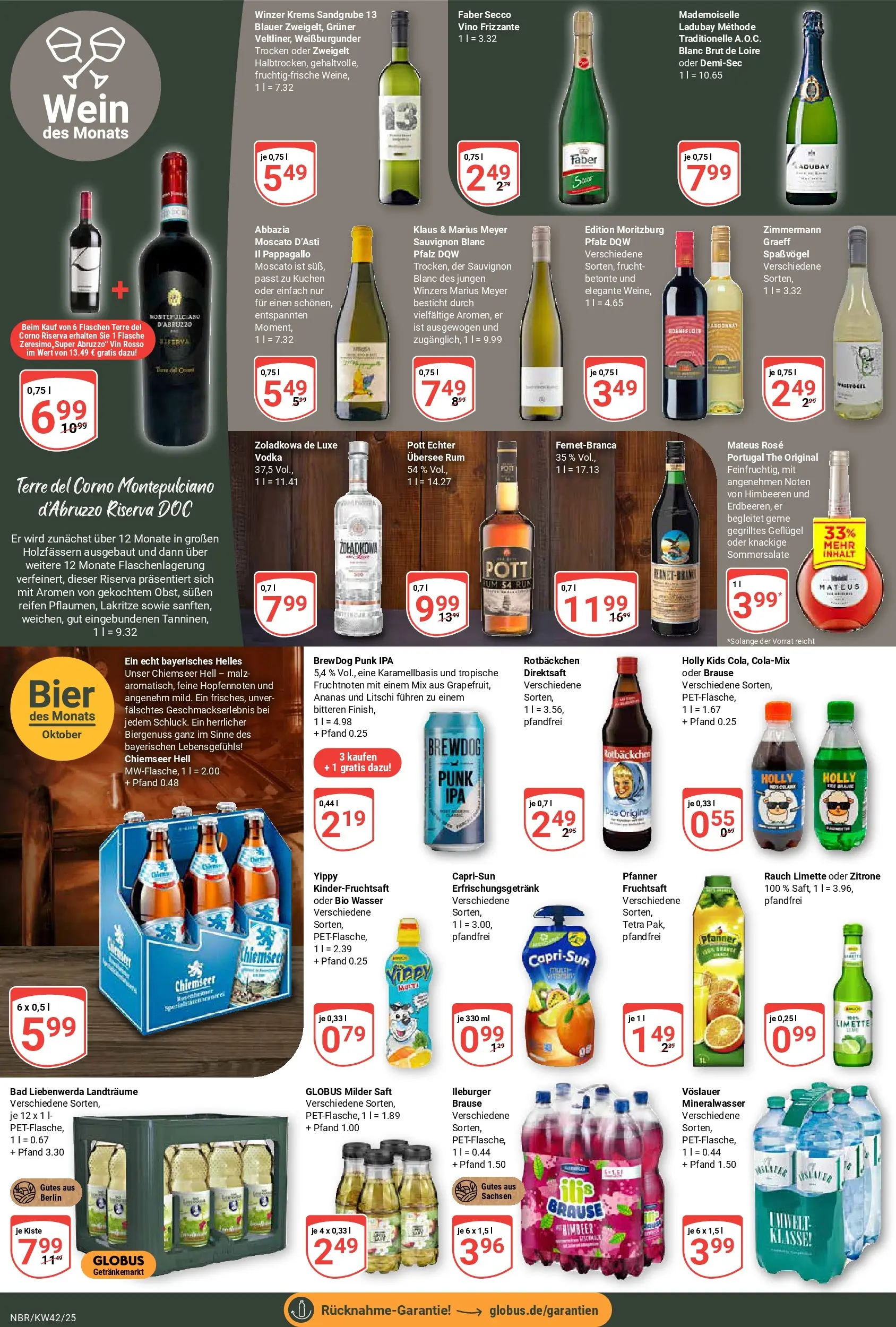 Globus prospekt Neubrandenburg	 (ab 12.10.2025) » Angebote online | Seite: 16 | Produkte: Himbeeren, Mineralwasser, Wasser, Zitrone