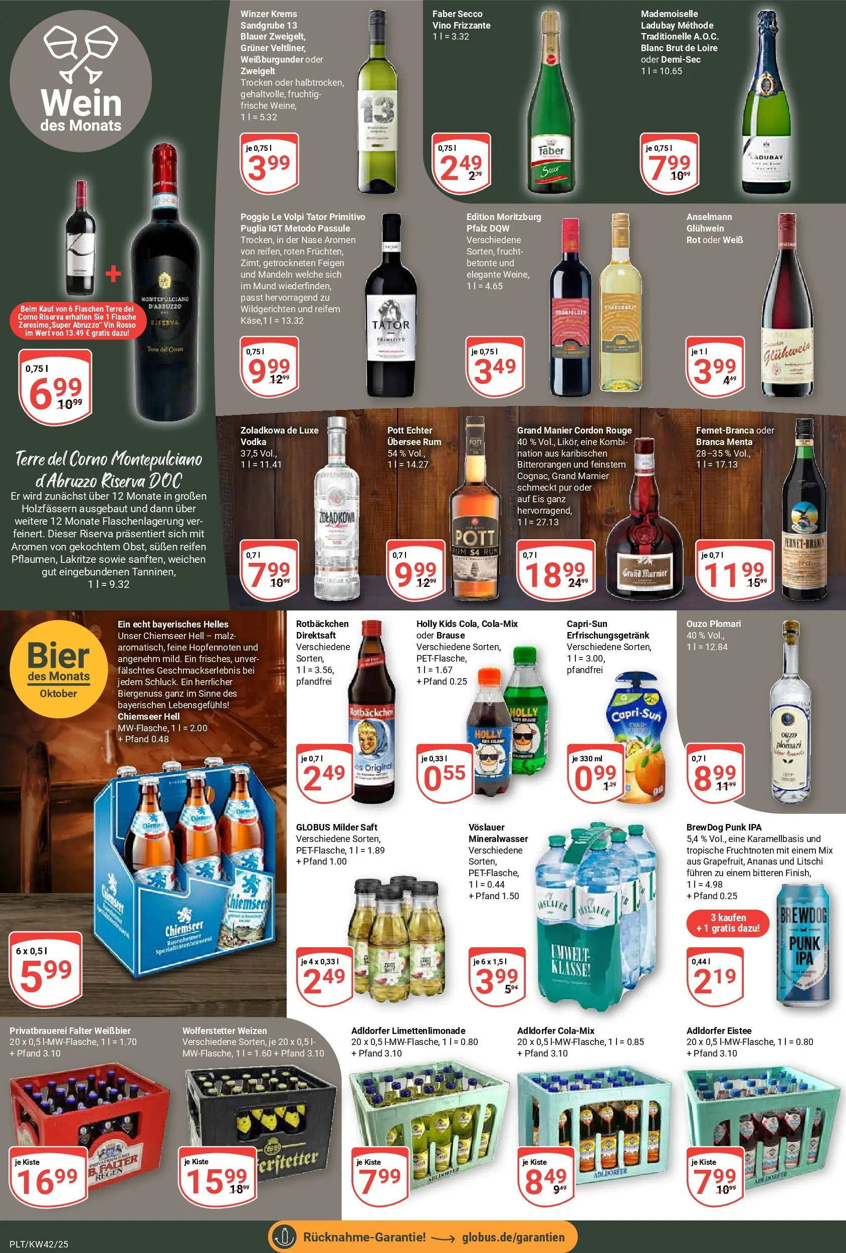 Globus prospekt Plattling	 (ab 12.10.2025) » Angebote online | Seite: 17 | Produkte: Weißbier, Rouge, Vodka, Eis