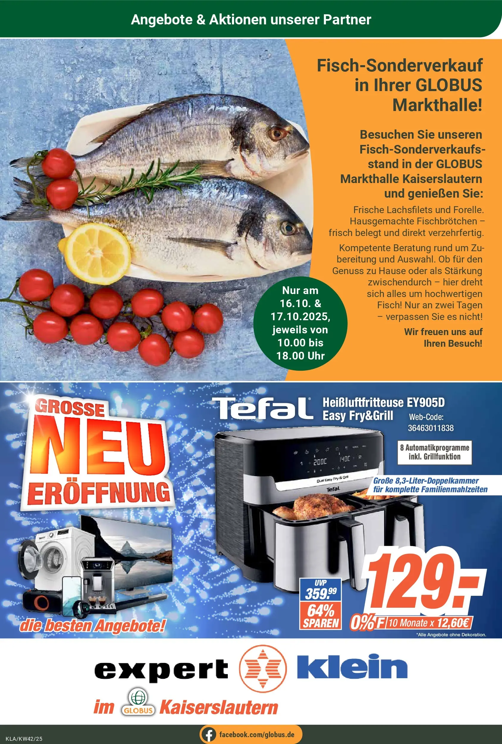 Globus prospekt Kaiserslautern	 (ab 12.10.2025) » Angebote online | Seite: 22 | Produkte: Fisch, Heißluftfritteuse, Uhr