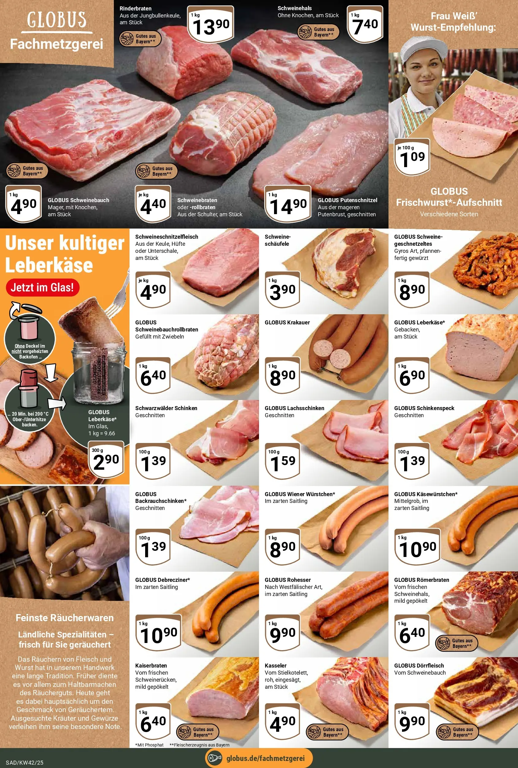 Globus prospekt Schwandorf	 (ab 12.10.2025) » Angebote online | Seite: 9 | Produkte: Schweinebauch, Gyros, Backofen, Schinken