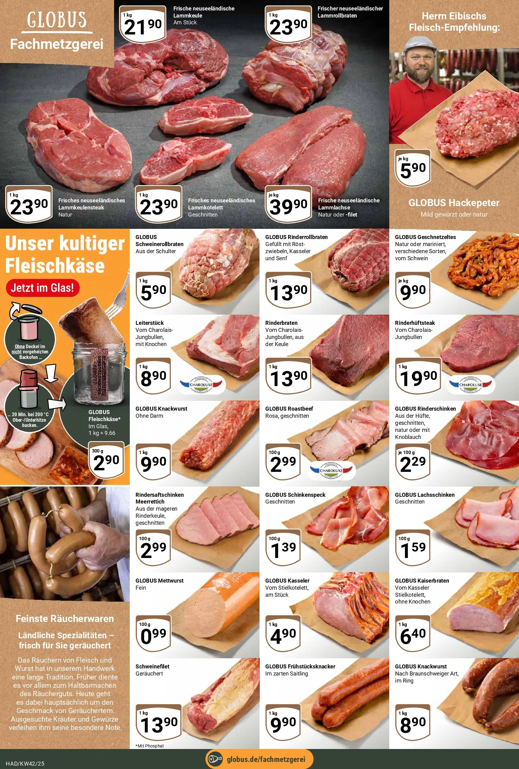 Globus prospekt Halle (saale)	 (ab 12.10.2025) » Angebote online | Seite: 8 | Produkte: Rinderbraten, Gewürze, Wurst, Backofen