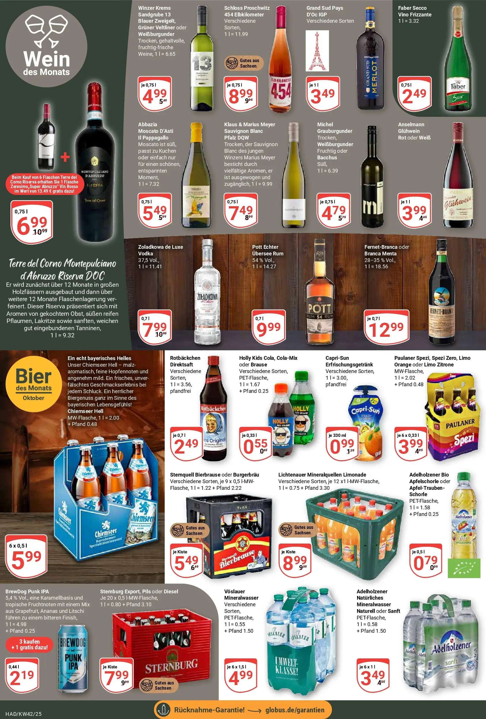 Globus prospekt Halle (saale)	 (ab 12.10.2025) » Angebote online | Seite: 14 | Produkte: Limonade, Mineralwasser, Wein, Paulaner