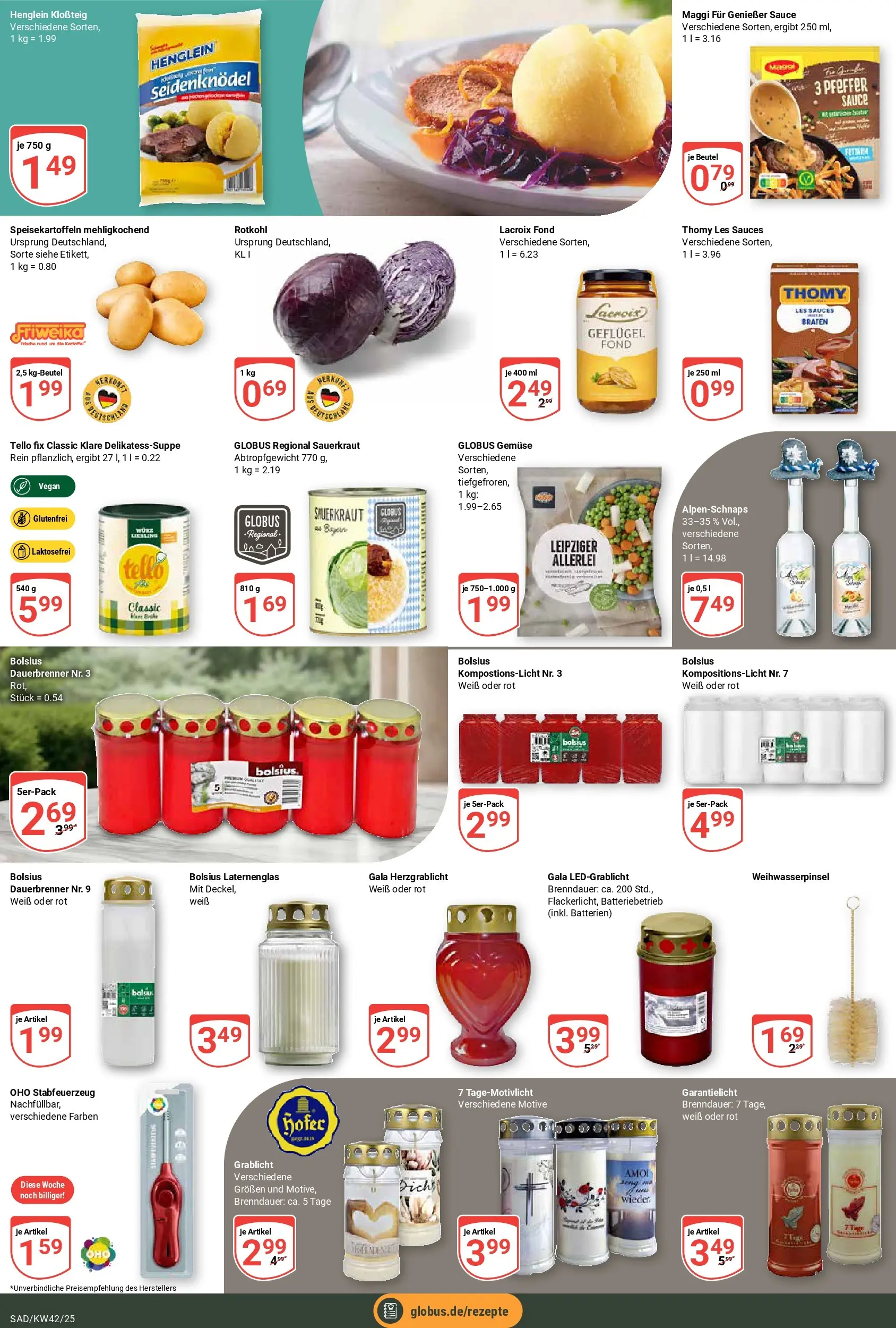 Globus prospekt Schwandorf	 (ab 12.10.2025) » Angebote online | Seite: 16 | Produkte: Maggi, Batterien, Rotkohl, Gemüse