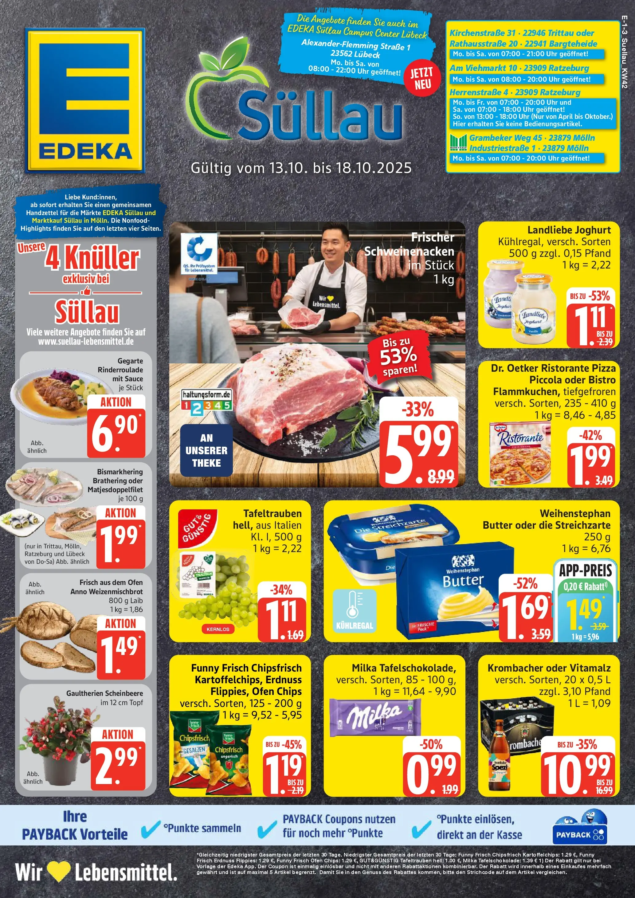 Edeka prospekt Ratzeburg	 (ab 12.10.2025) » Angebote Online | Seite: 1 | Produkte: Theke, Funny frisch, Milka, Landliebe joghurt