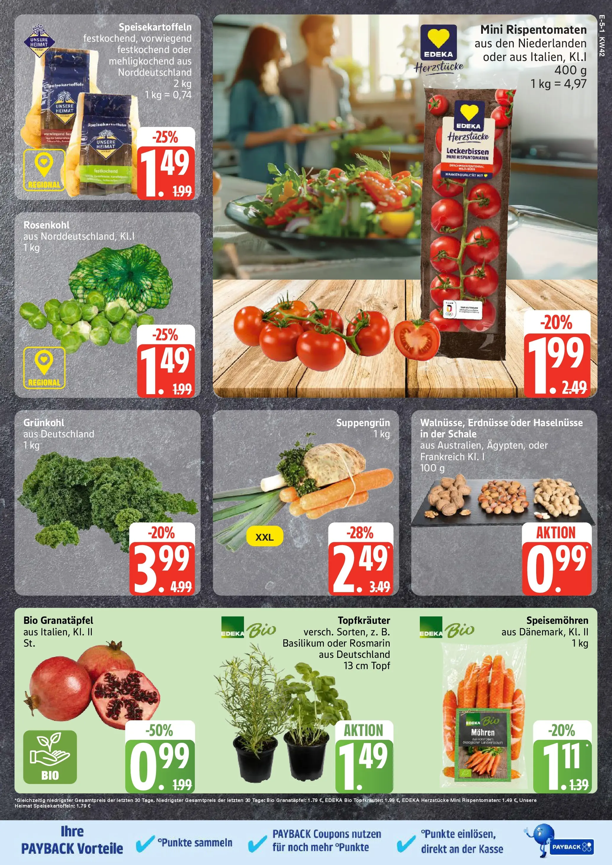 Edeka prospekt Ratzeburg	 (ab 12.10.2025) » Angebote Online | Seite: 5 | Produkte: Granatapfel, Erdnüsse, Mohren, Kartoffeln