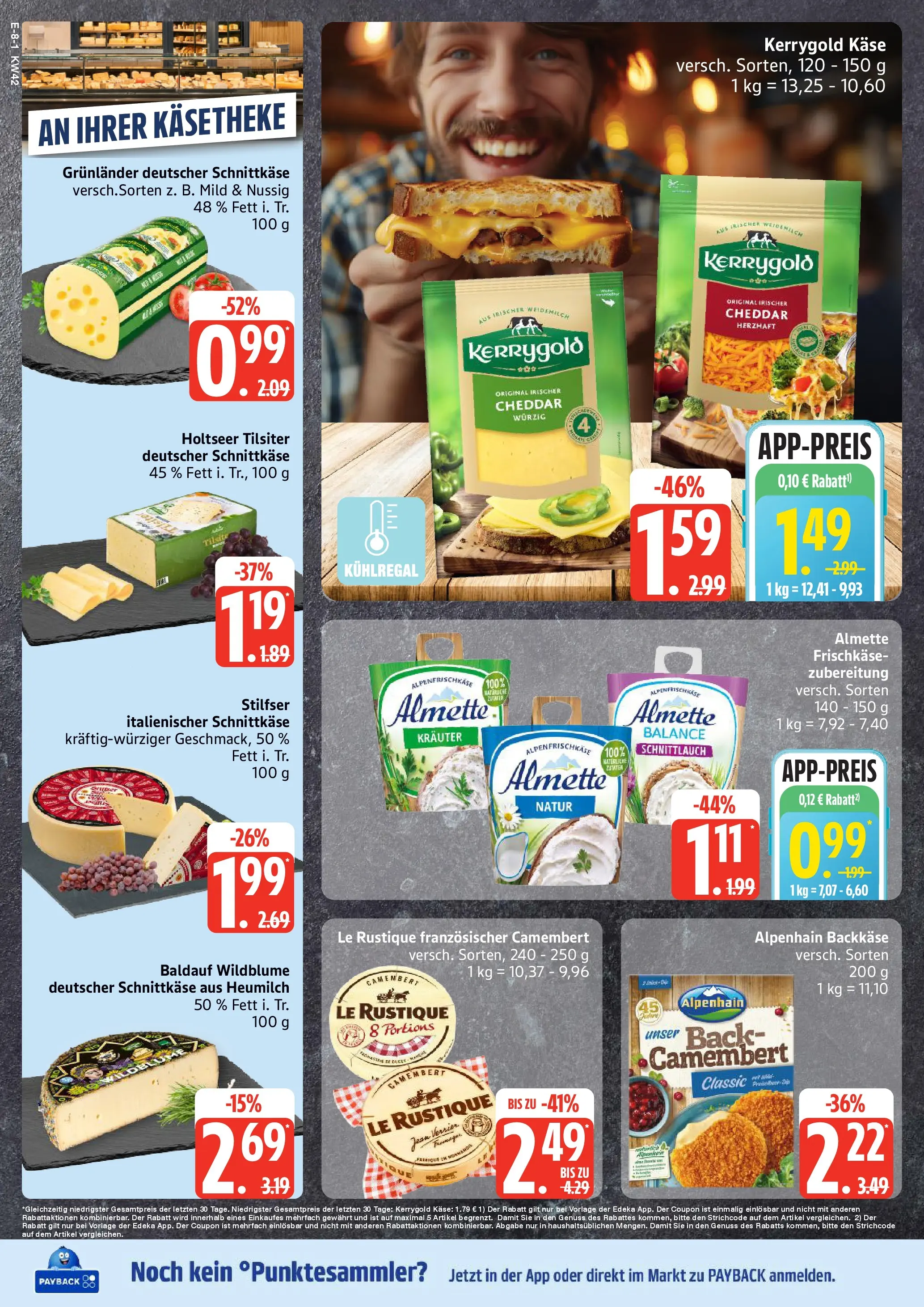 Edeka prospekt Ratzeburg	 (ab 12.10.2025) » Angebote Online | Seite: 8 | Produkte: Almette, Käse, Grunlander, Frischkase