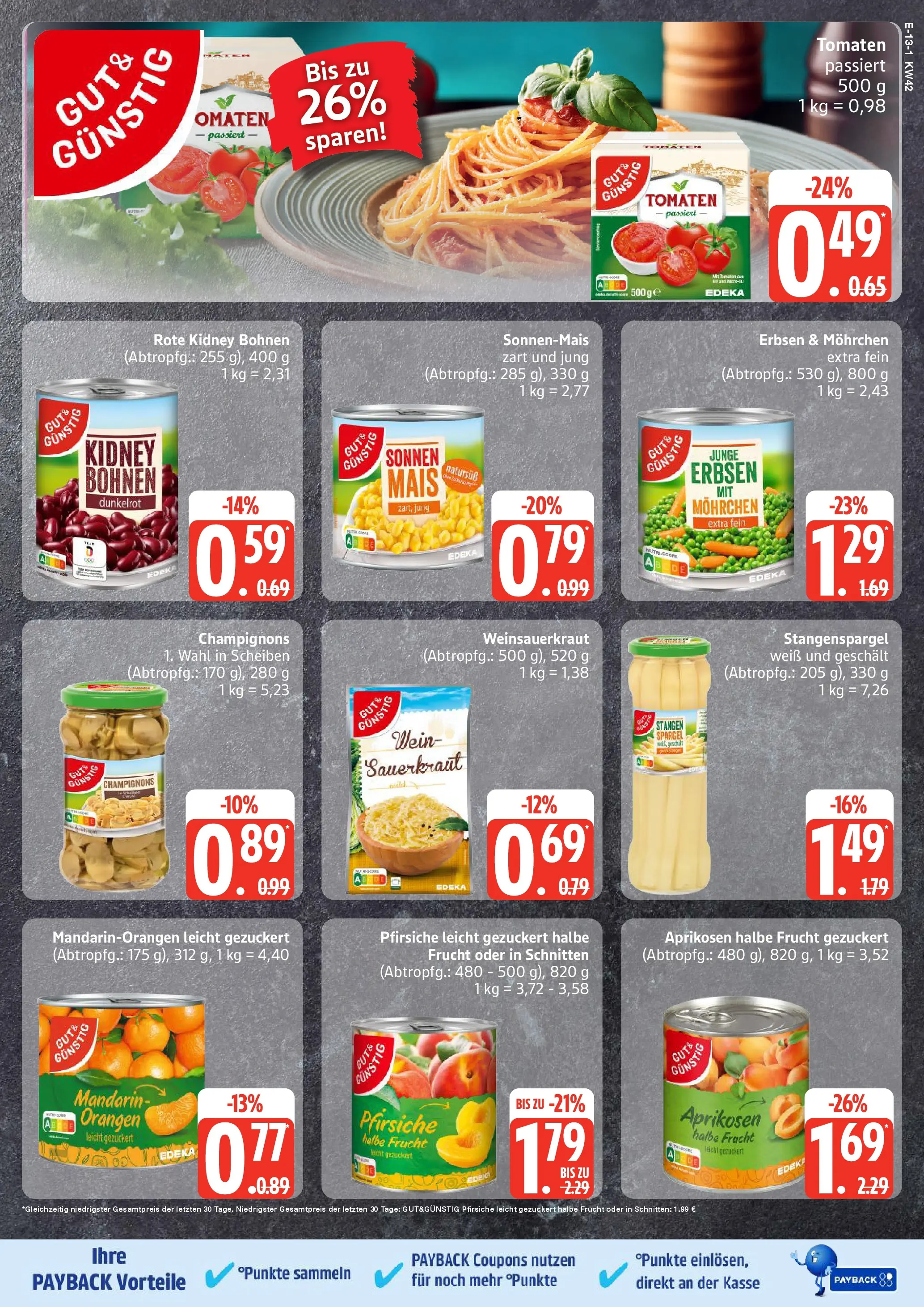 Edeka prospekt Ratzeburg	 (ab 12.10.2025) » Angebote Online | Seite: 13 | Produkte: Orangen, Champignons, Wein, Erbsen