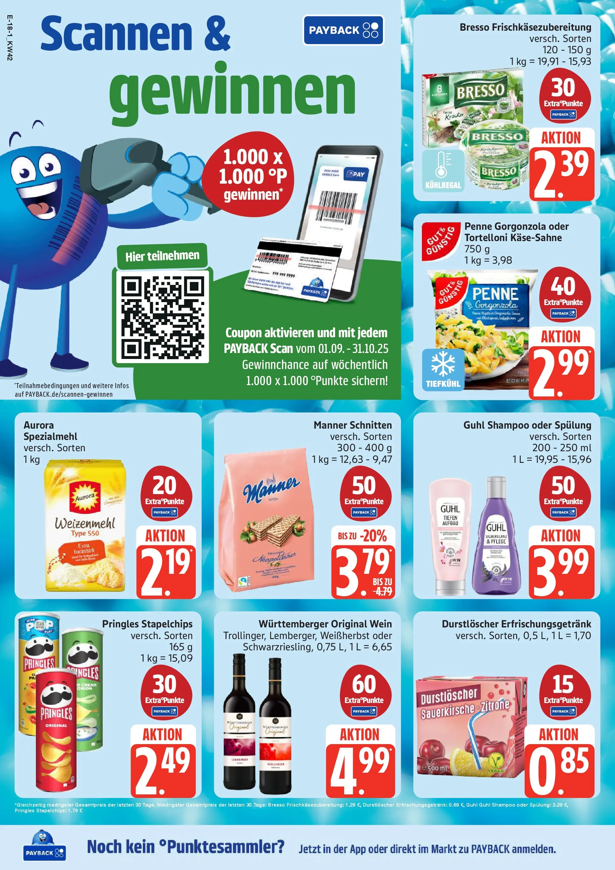Edeka prospekt Ratzeburg	 (ab 12.10.2025) » Angebote Online | Seite: 18 | Produkte: Durstloscher, Weizenmehl, Pringles, Chips