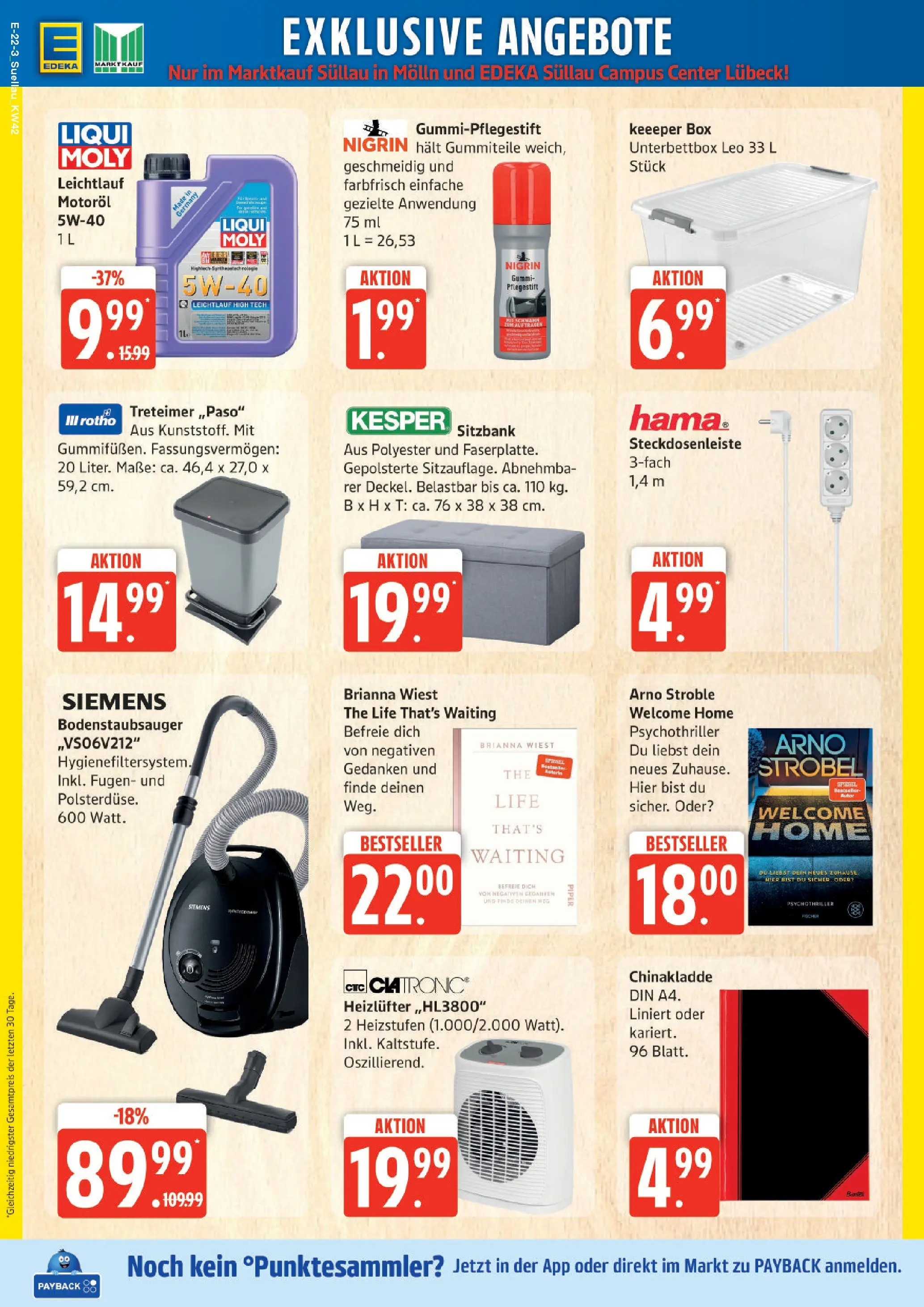 Edeka prospekt Ratzeburg	 (ab 12.10.2025) » Angebote Online | Seite: 22 | Produkte: Siemens, Sitzbank, Box, Notebook