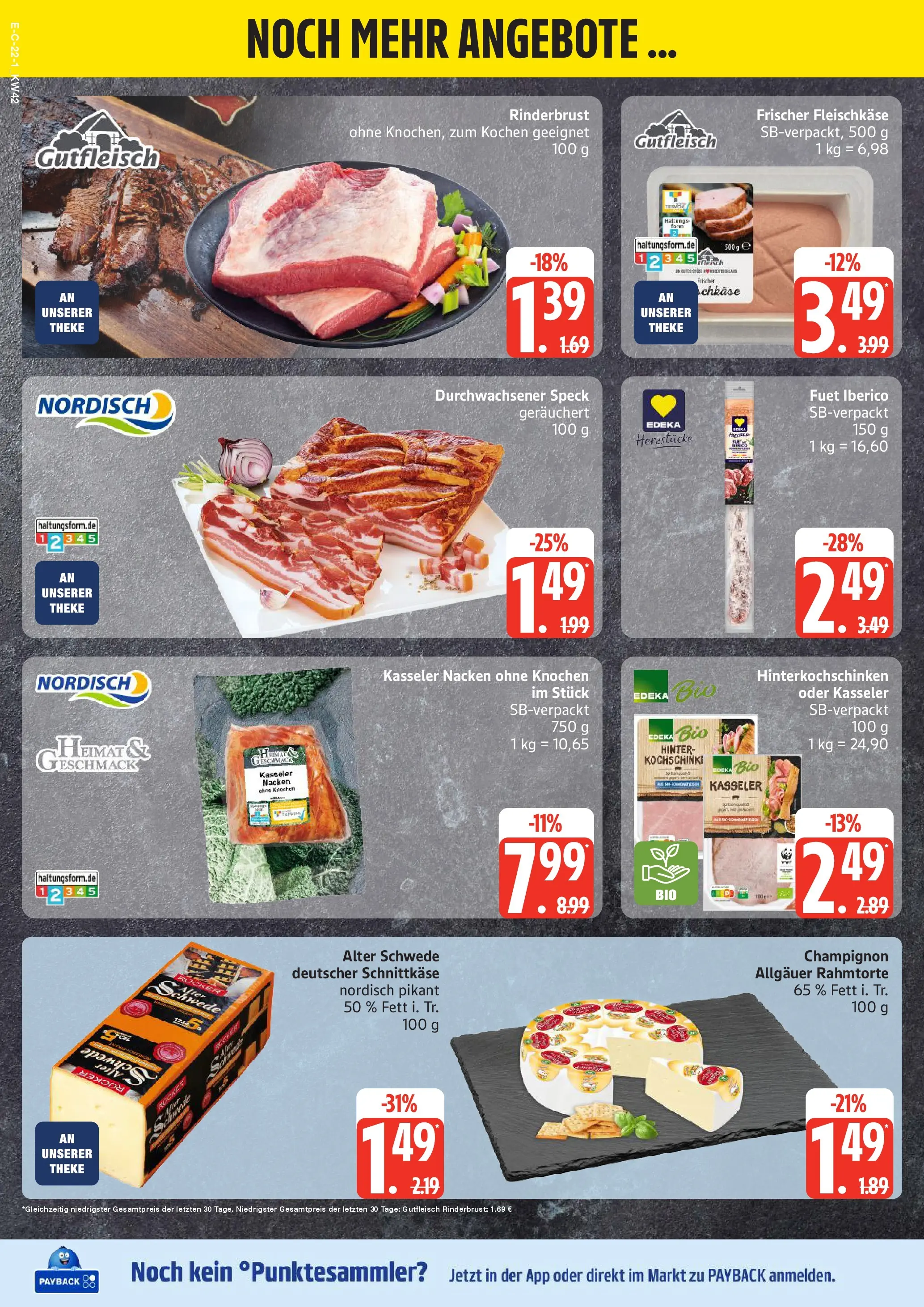 Edeka prospekt Hamburg	 (ab 13.10.2025) » Angebote Online | Seite: 22 | Produkte: Theke, Kasseler nacken, Fleisch