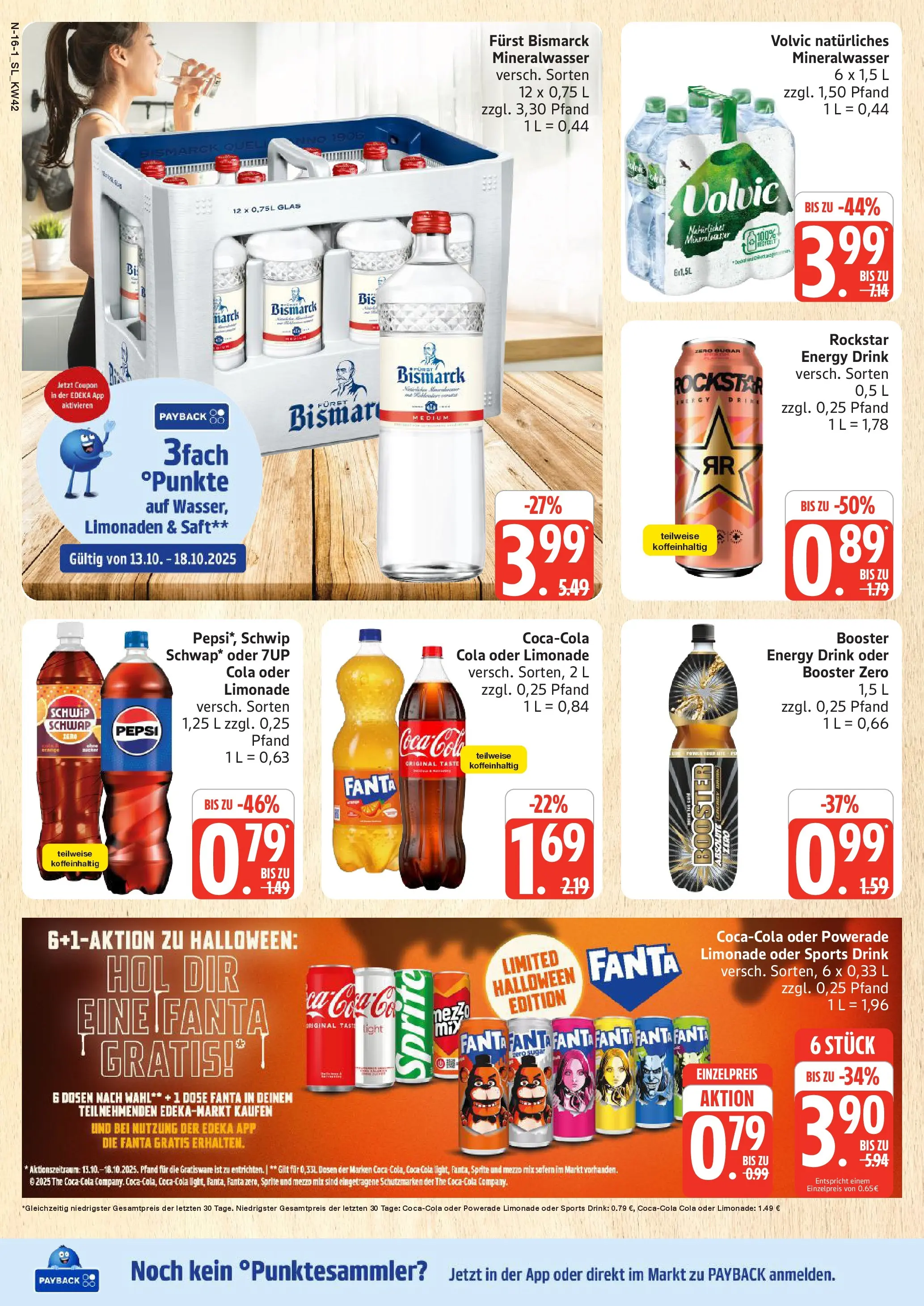 Edeka prospekt Schleswig	 (ab 13.10.2025) » Angebote Online | Seite: 16 | Produkte: Cola, Powerade, Pepsi, Volvic