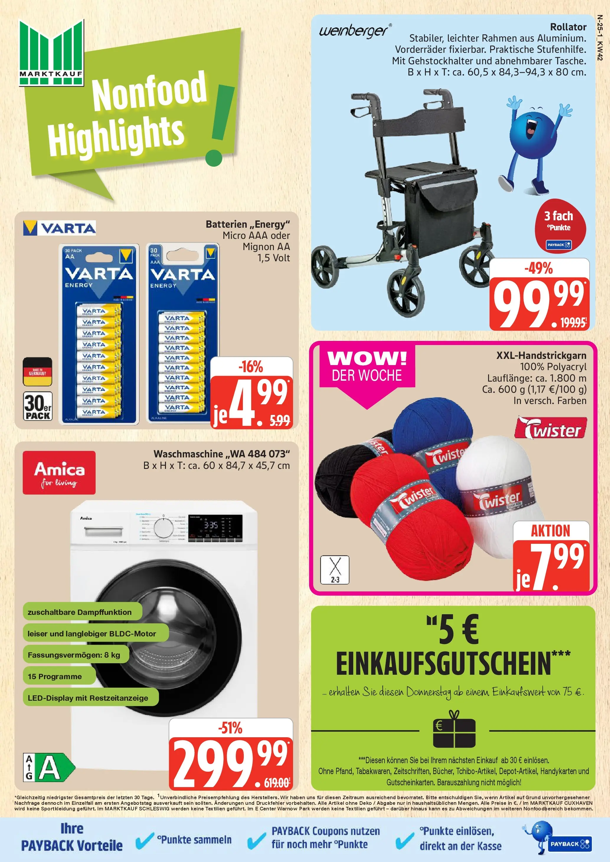 Marktkauf - Marktkauf: Wochenangebote (ab 13.10.2025) » Angebote online | Seite: 25 | Produkte: Batterien, Energy, Waschmaschine