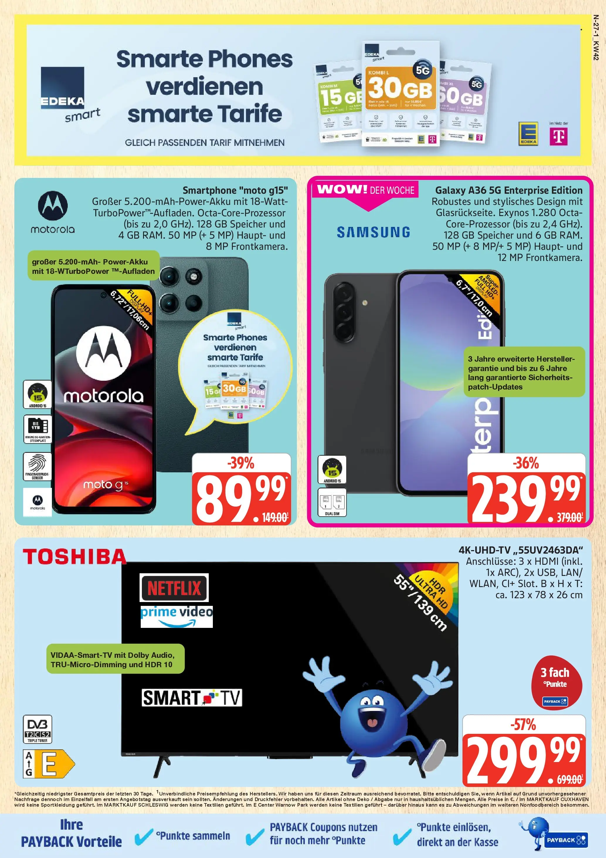 Marktkauf - Marktkauf: Wochenangebote (ab 13.10.2025) » Angebote online | Seite: 27 | Produkte: Samsung, Smart TV, Smartphone, TV